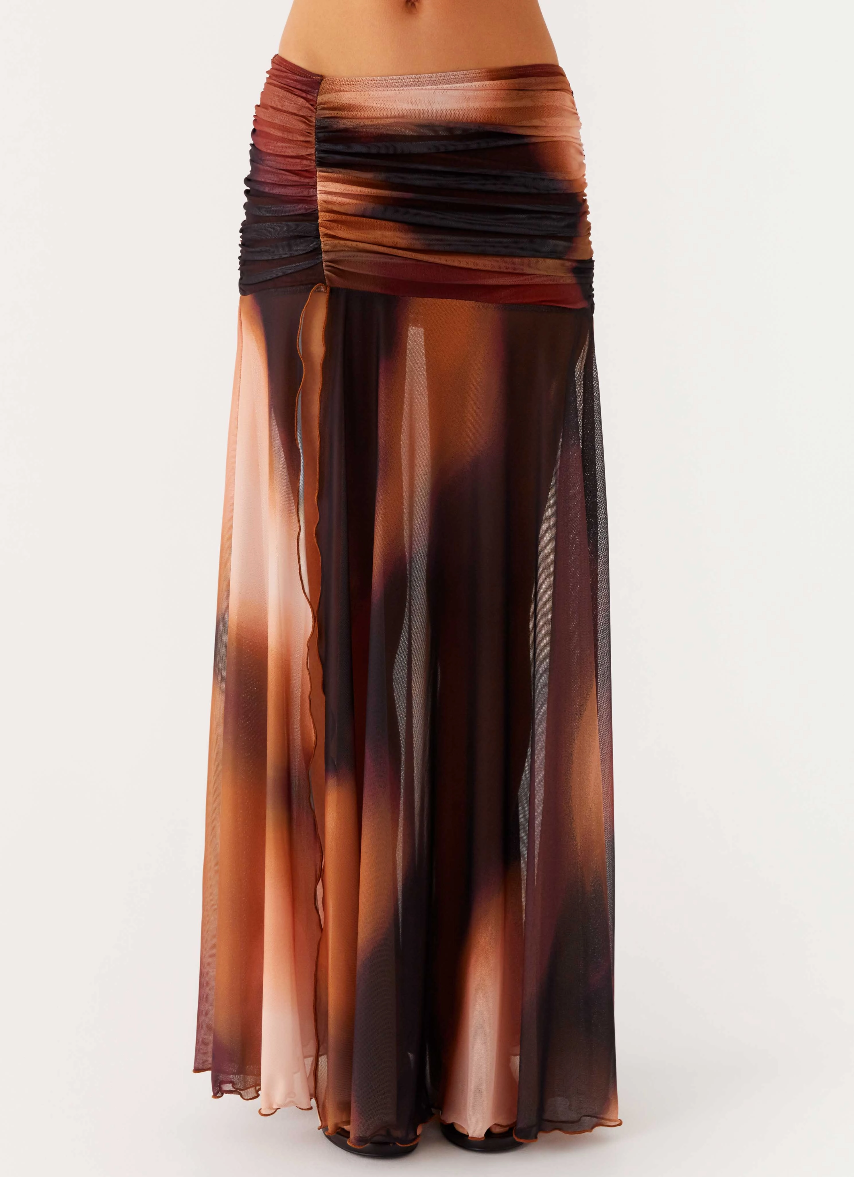 Stargazer Mesh Maxi Skirt - Black Gradient Ultra Soft Inner Layer