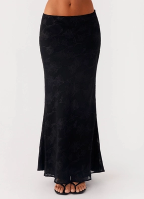 Starlit Maxi Skirt - Black SturdyBeltLoops Breathable Waistband