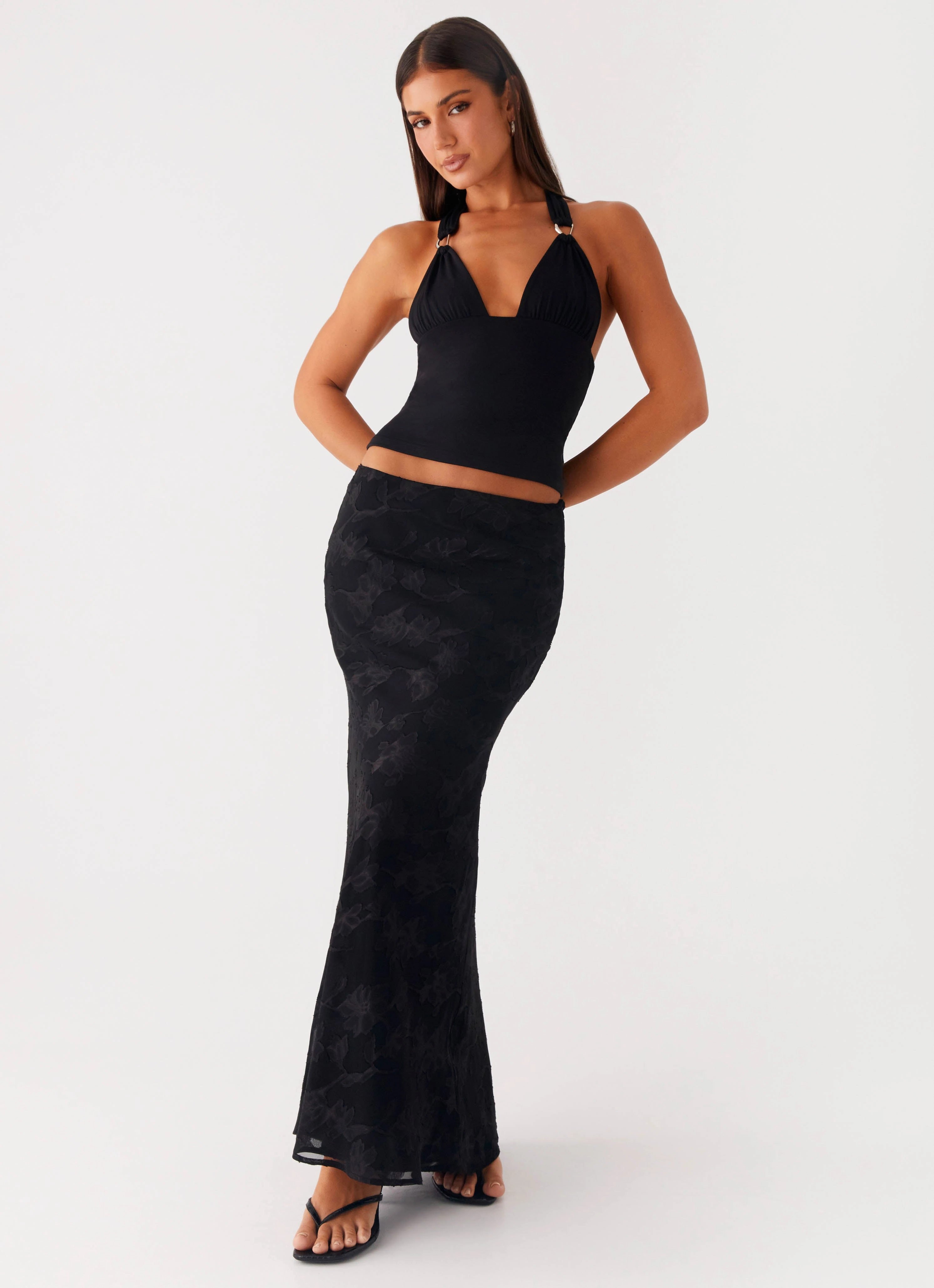 Flexible Layer Starlit Maxi Skirt - Black