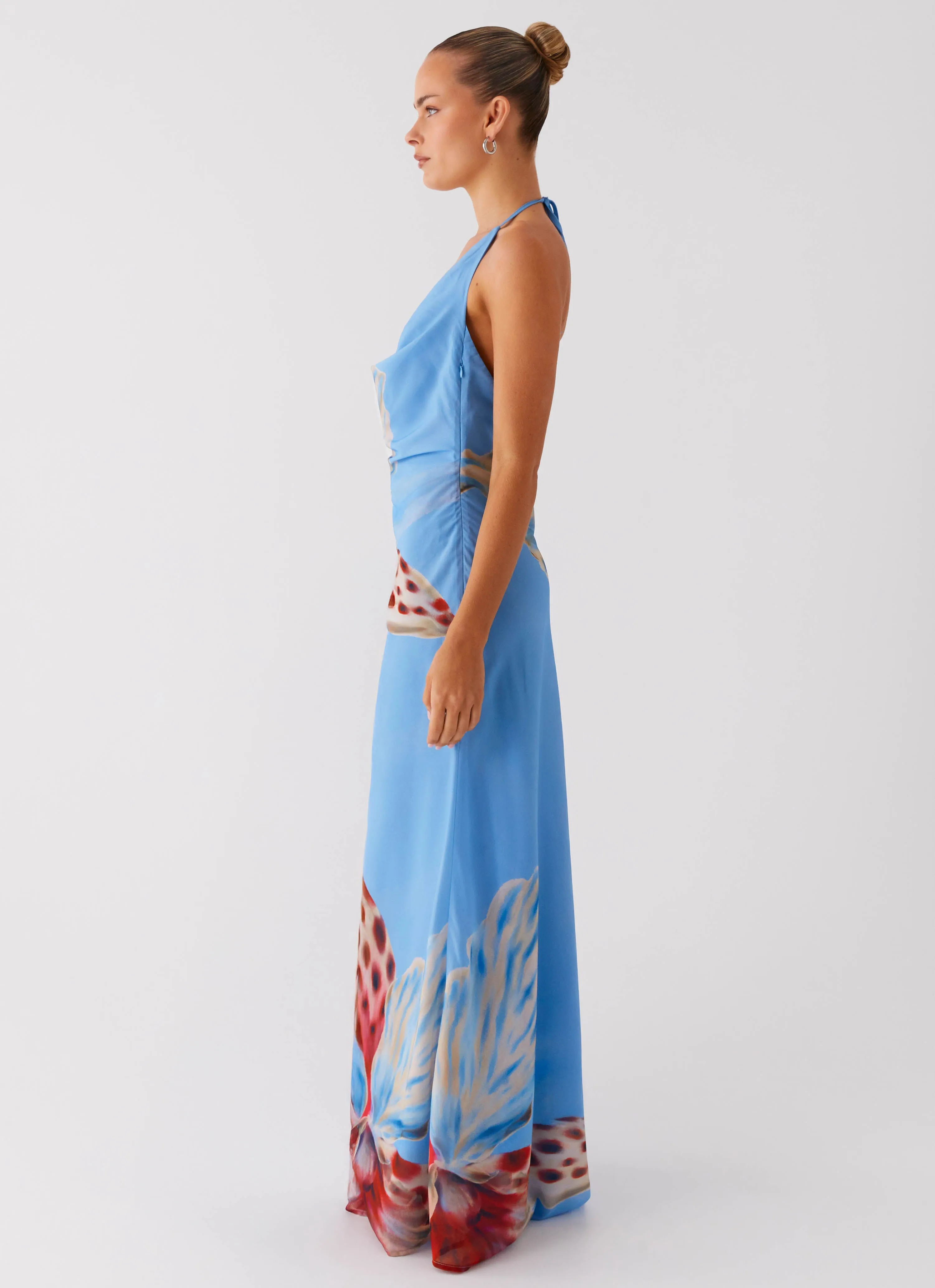 Night Vibes Seasonal piece Stars Align Cowl Maxi Dress - Deep Sea Bloom