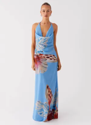 Classic structured dress Chic Spirit Stars Align Cowl Maxi Dress - Deep Sea Bloom