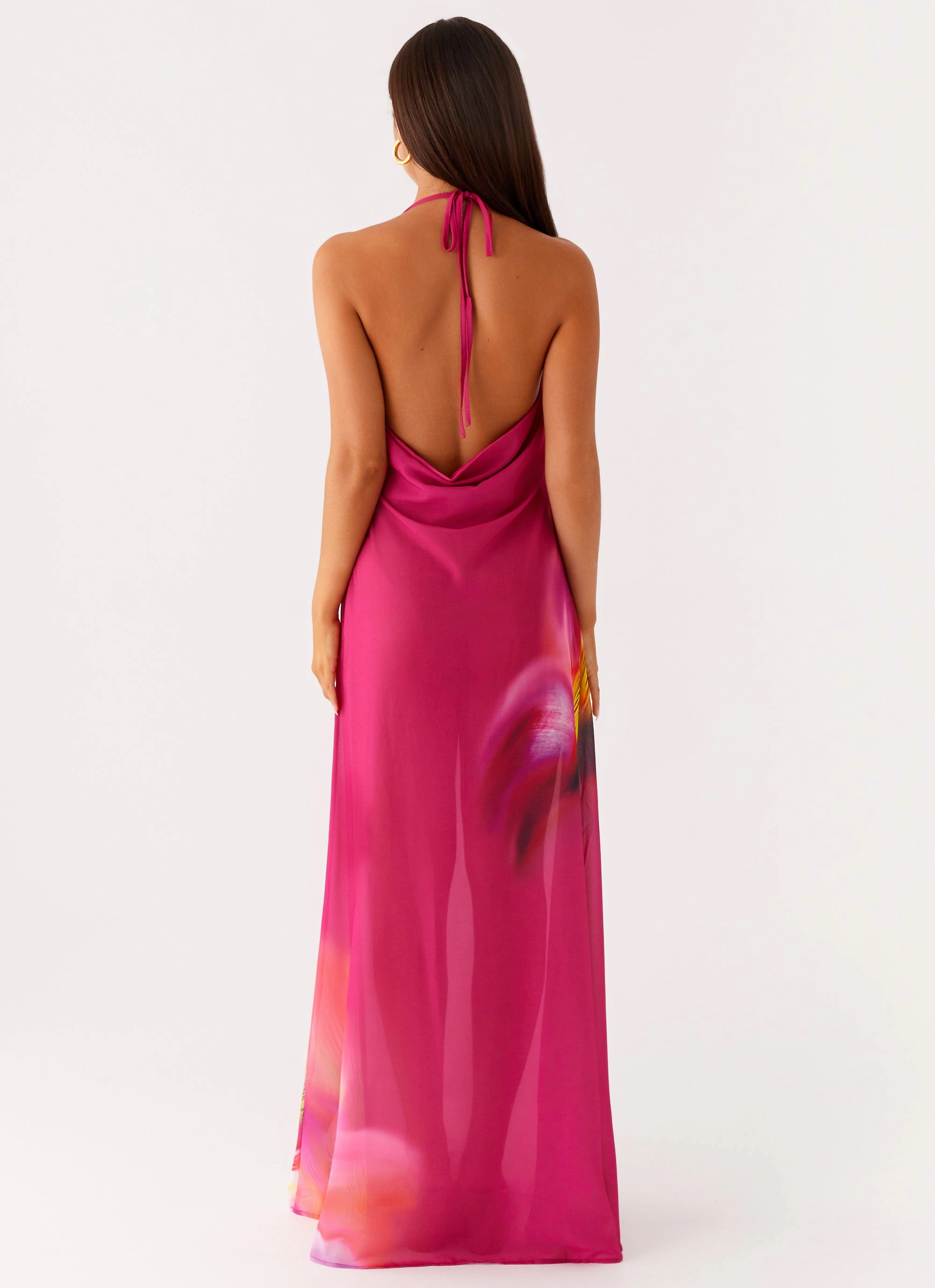 Fantasy Maxi Dress - Pink Tropical Fall Tone