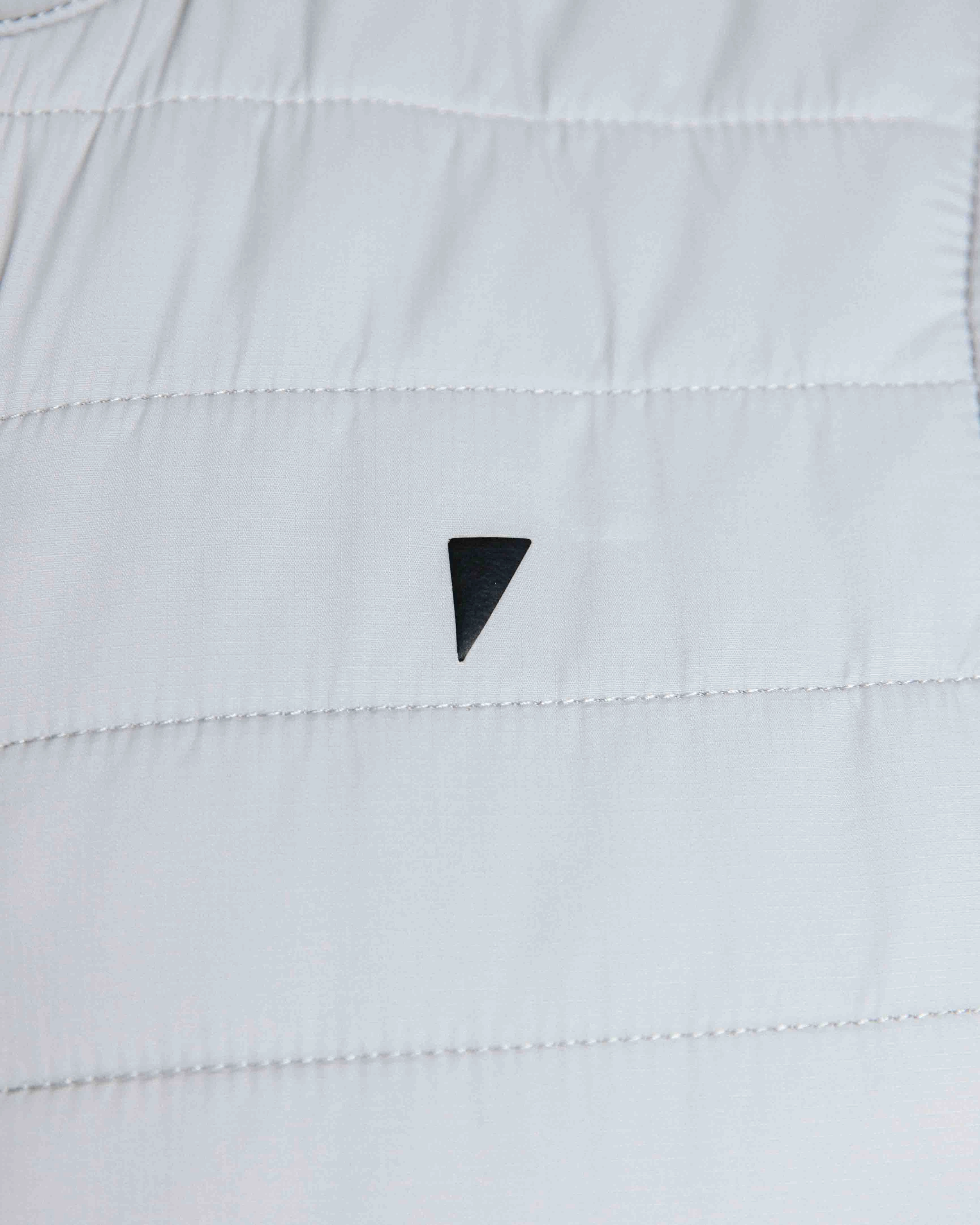 Light Gray Hybrid Jacket Flatlock stitching Flexible Hood Design