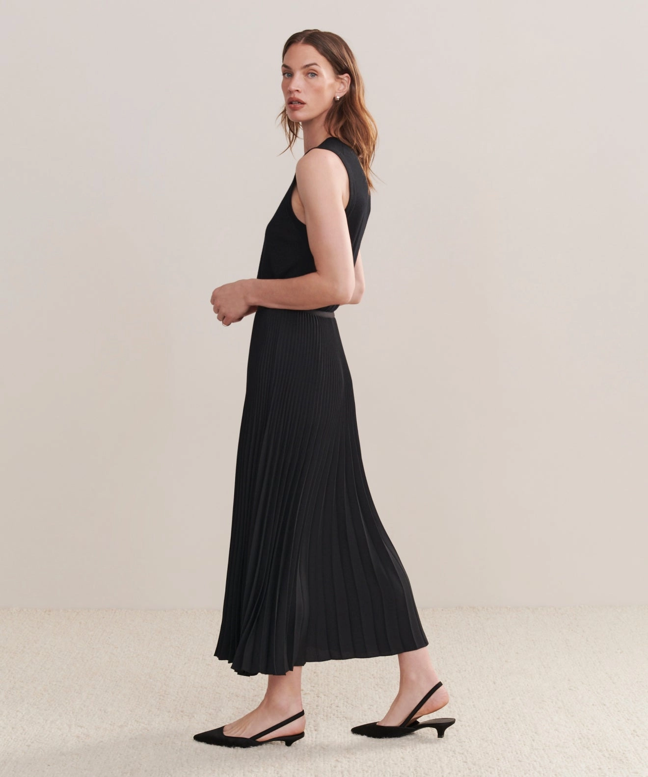 Pleated Skirt Layered Wear No Fuss Fit
