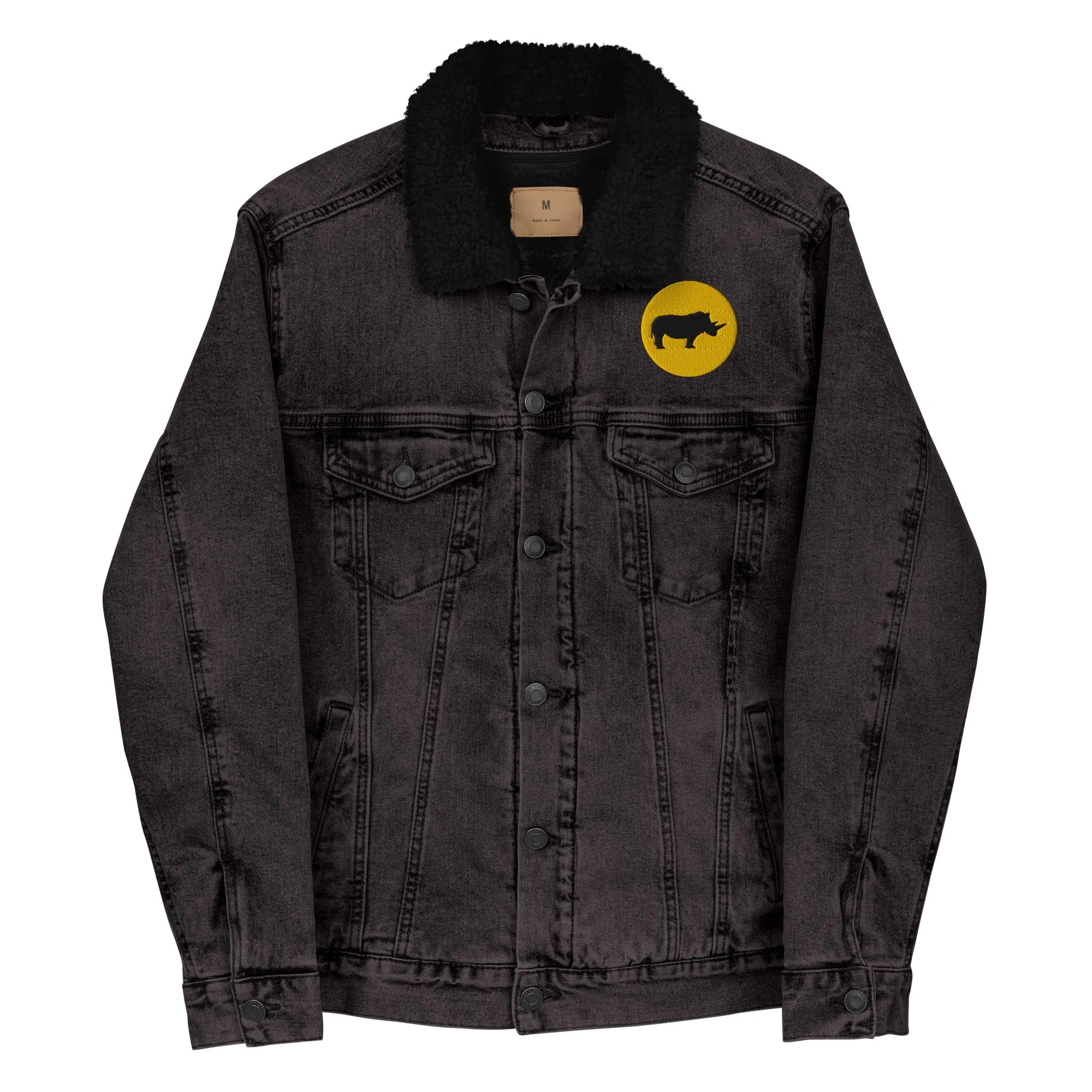 STAY FOCUSED Unisex Denim Sherpa Jacket