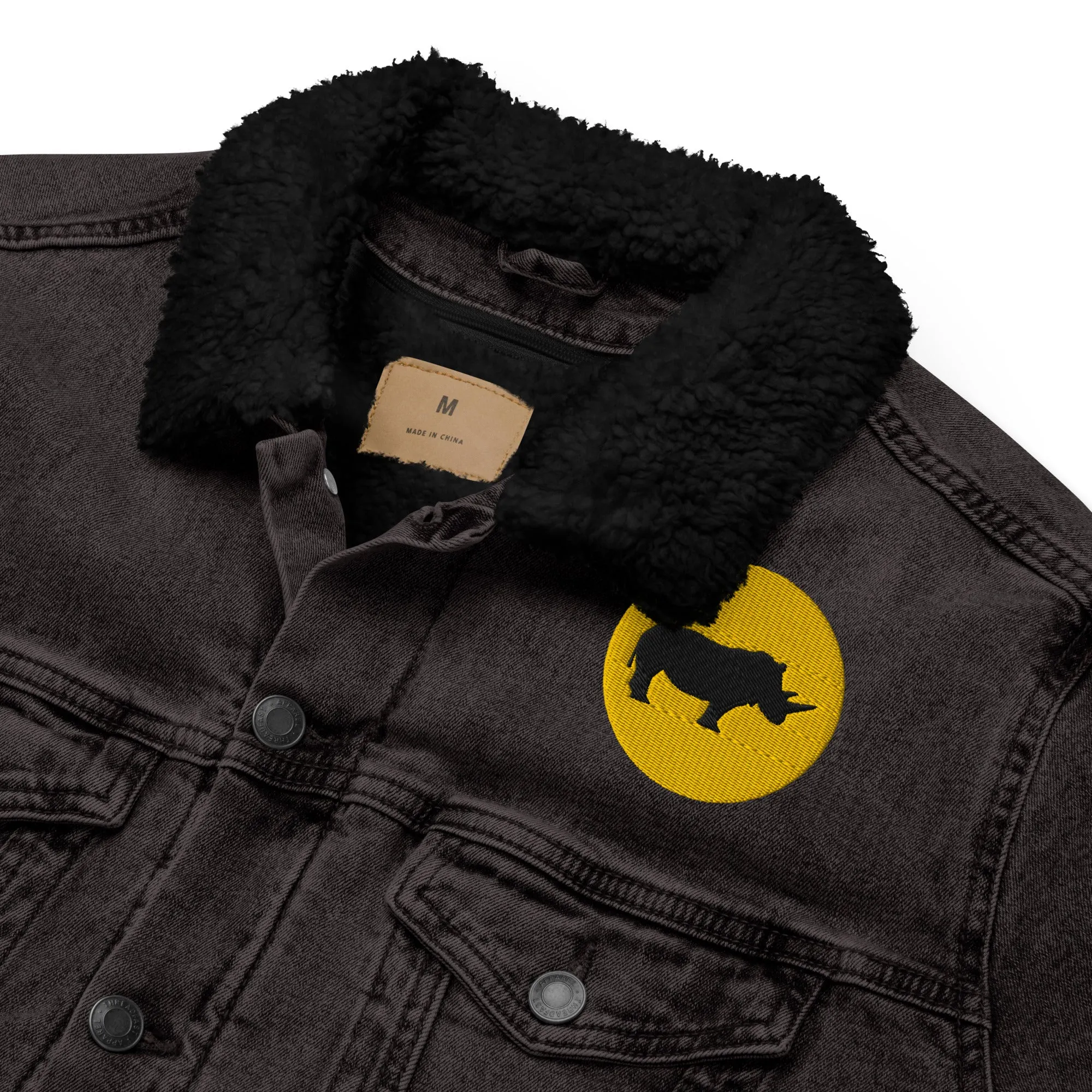 STAY FOCUSED Unisex Denim Sherpa Jacket