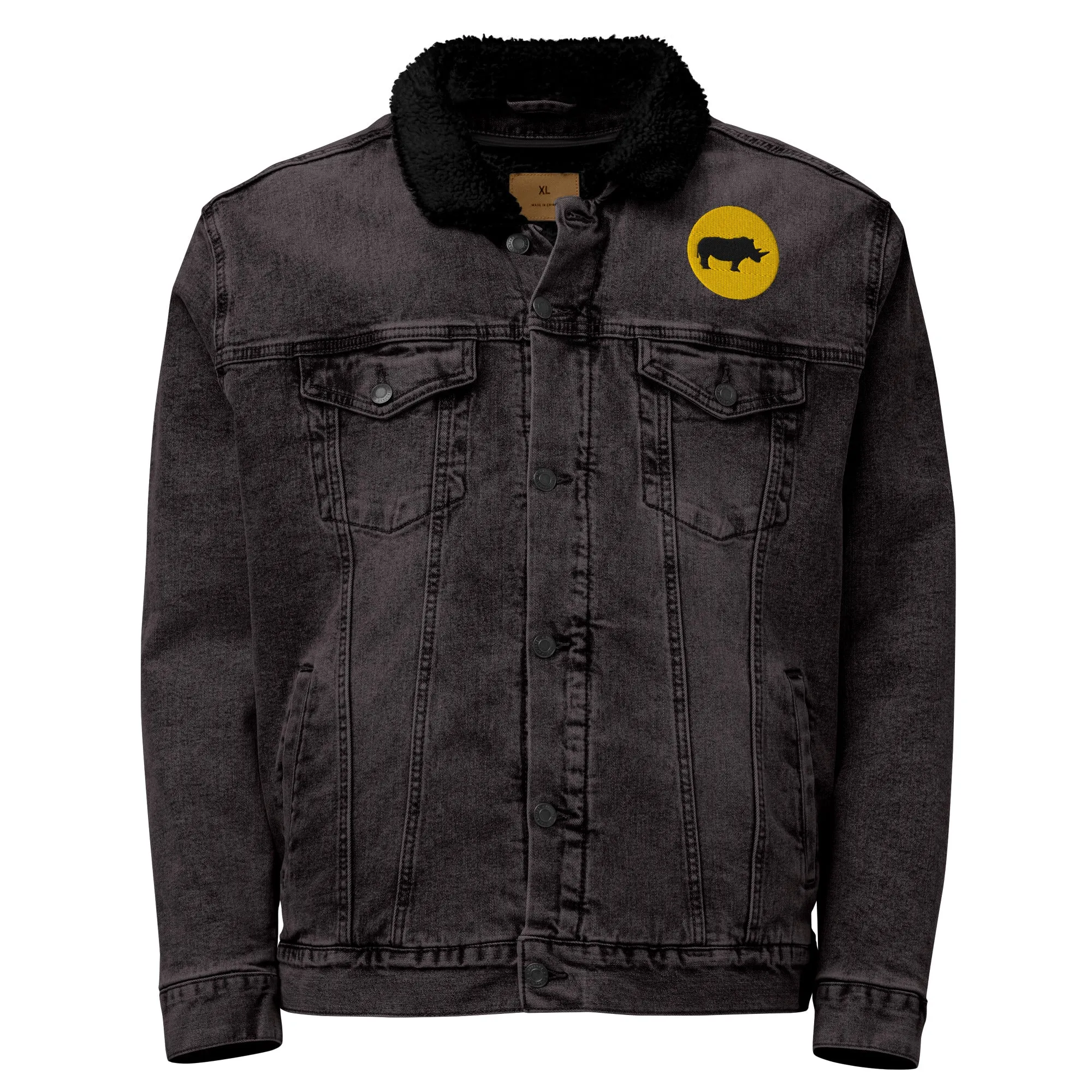 STAY FOCUSED Unisex Denim Sherpa Jacket
