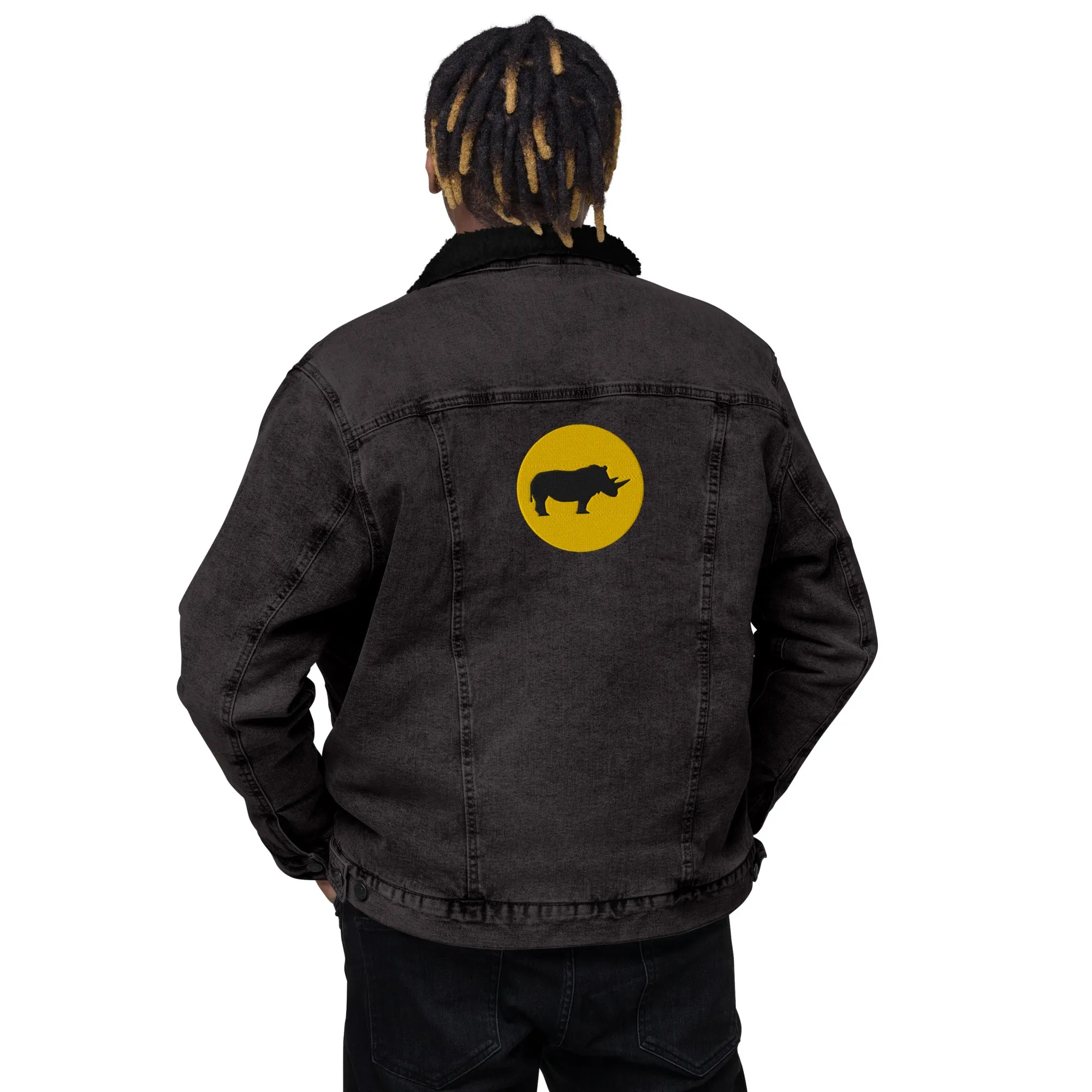 STAY FOCUSED Unisex Denim Sherpa Jacket