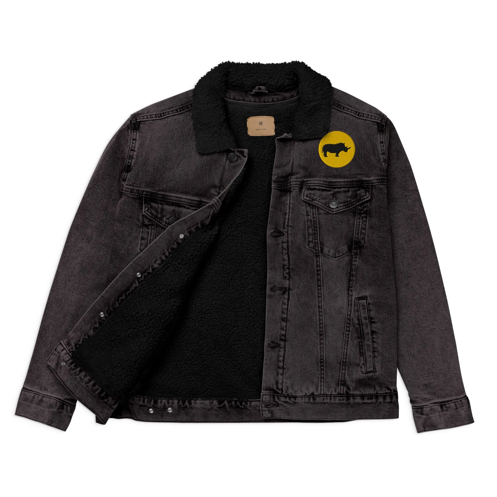 STAY FOCUSED Unisex Denim Sherpa Jacket