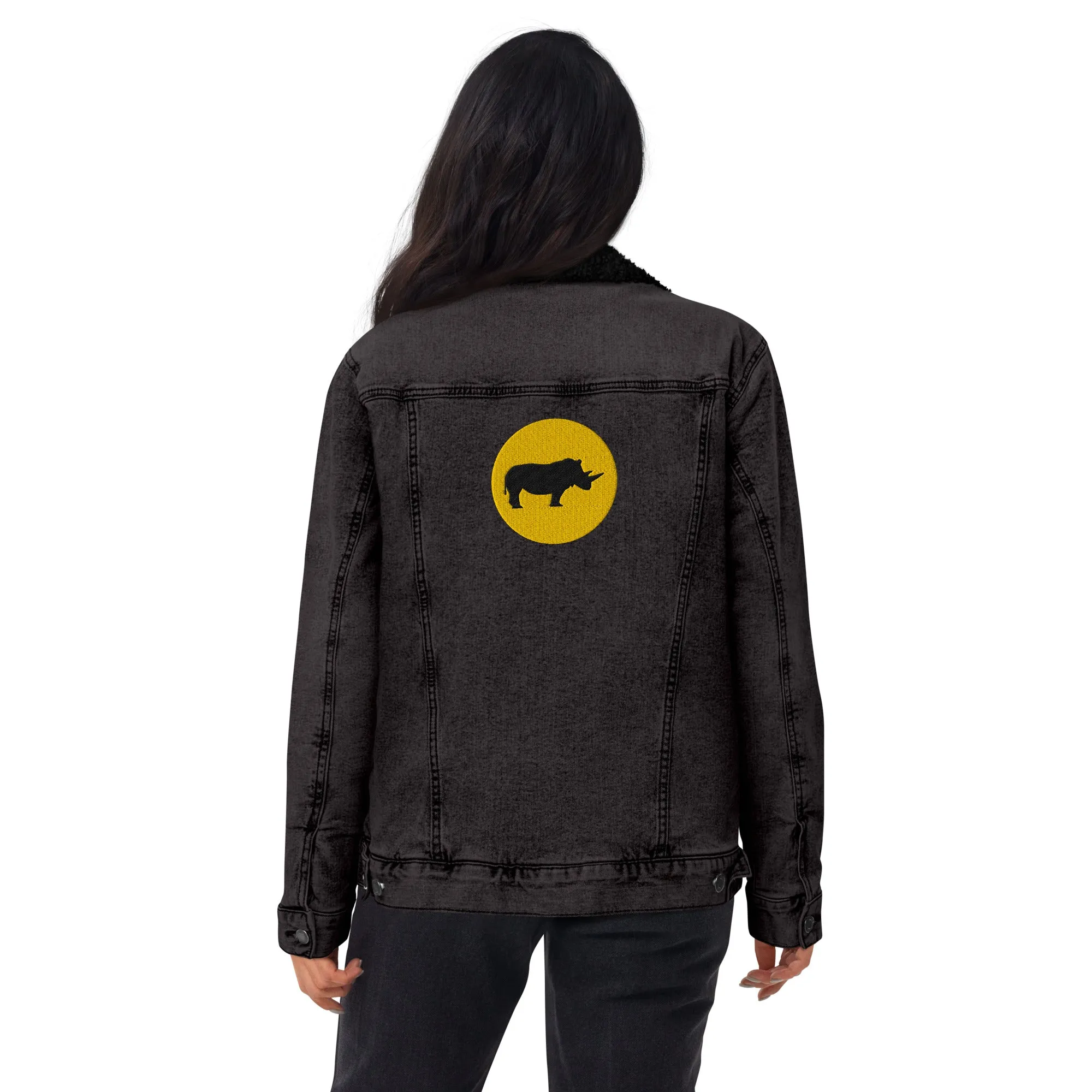 STAY FOCUSED Unisex Denim Sherpa Jacket