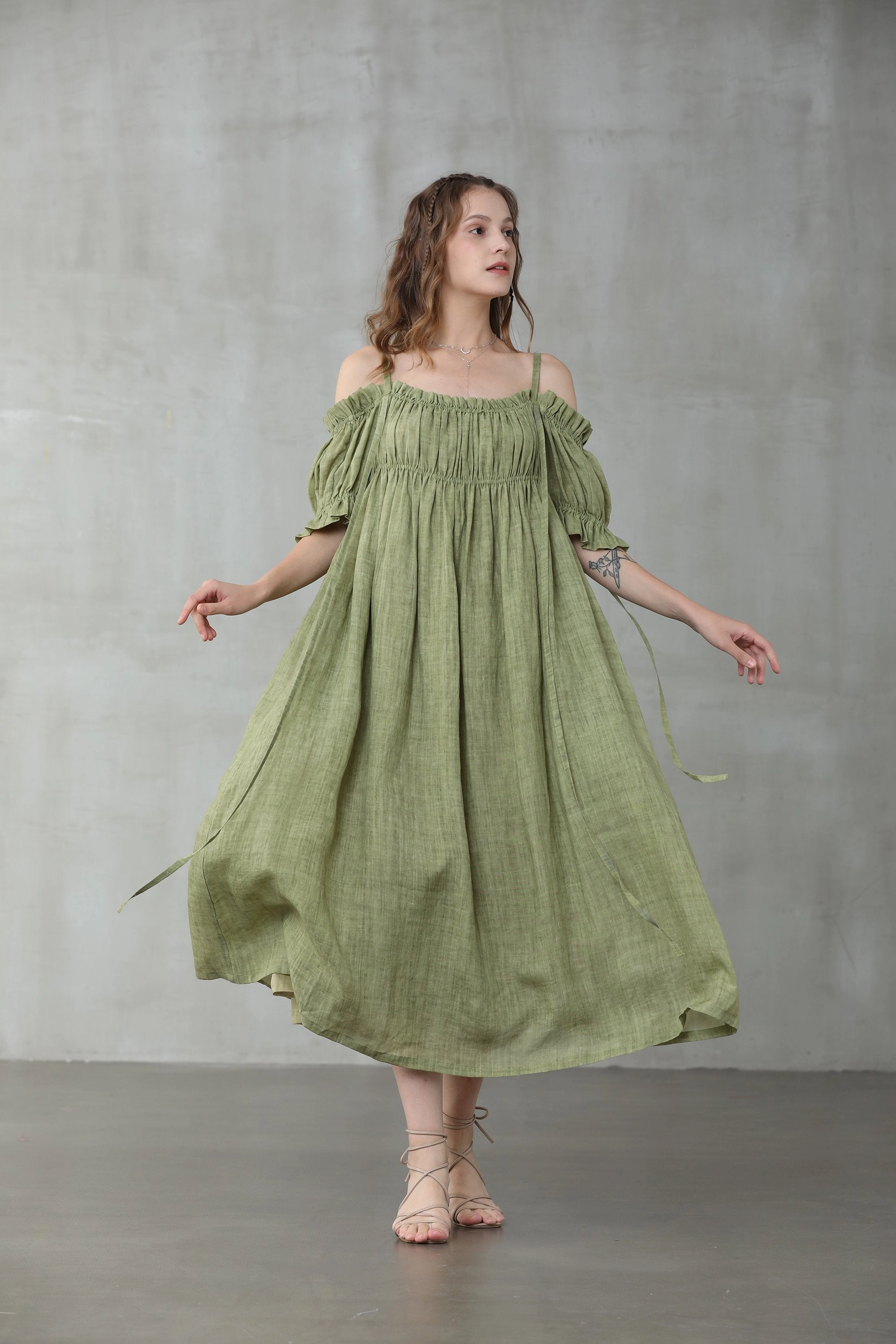 Layer Ready Performance Design La Luna 11 | old lace linen dress