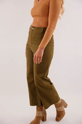 Taking A Pause Denim-Olive Breathable Style Versatile Fashion