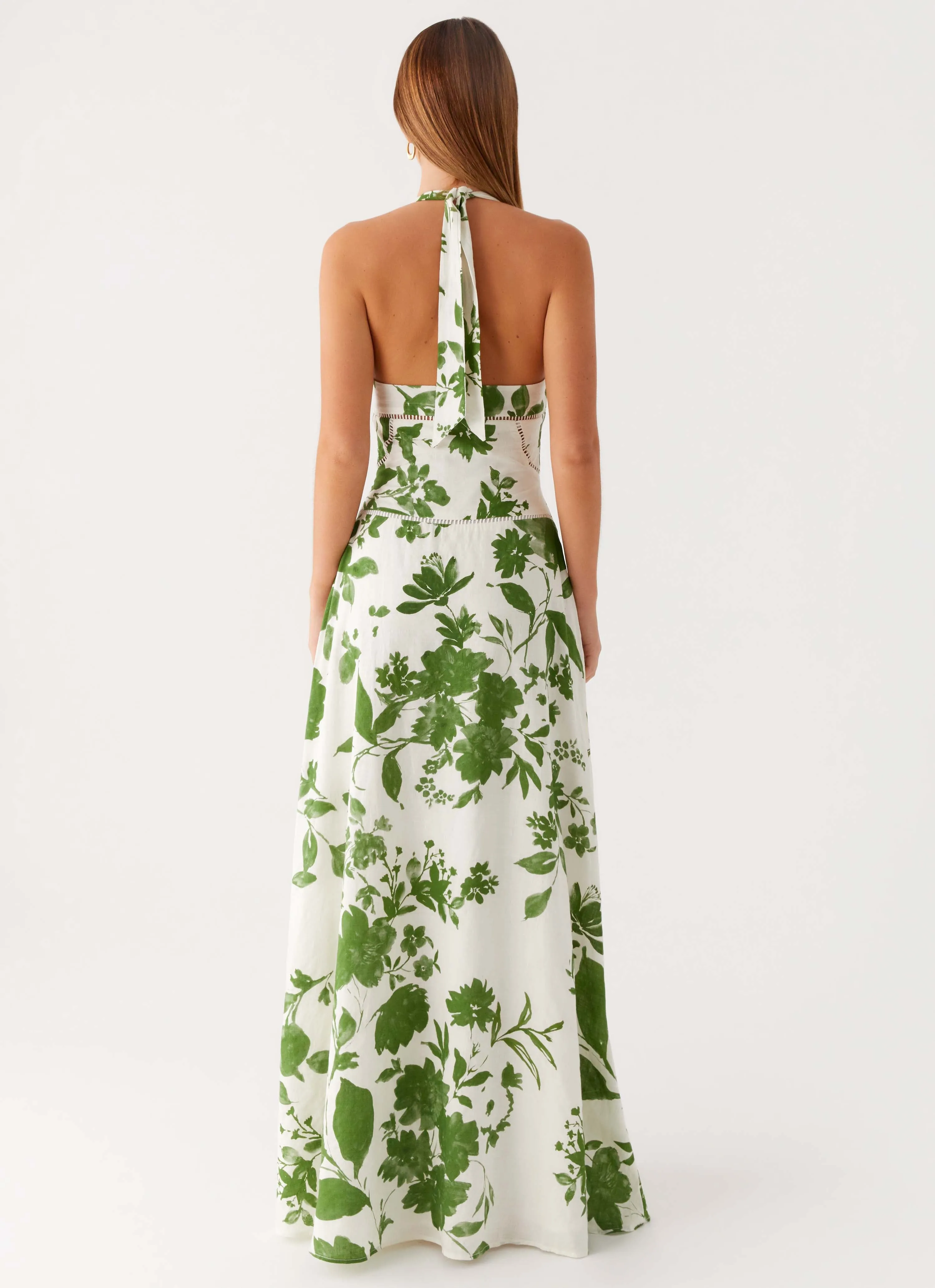 Stylish Cut Warm Soft Ember Valley Maxi Dress - Verdant Bloom