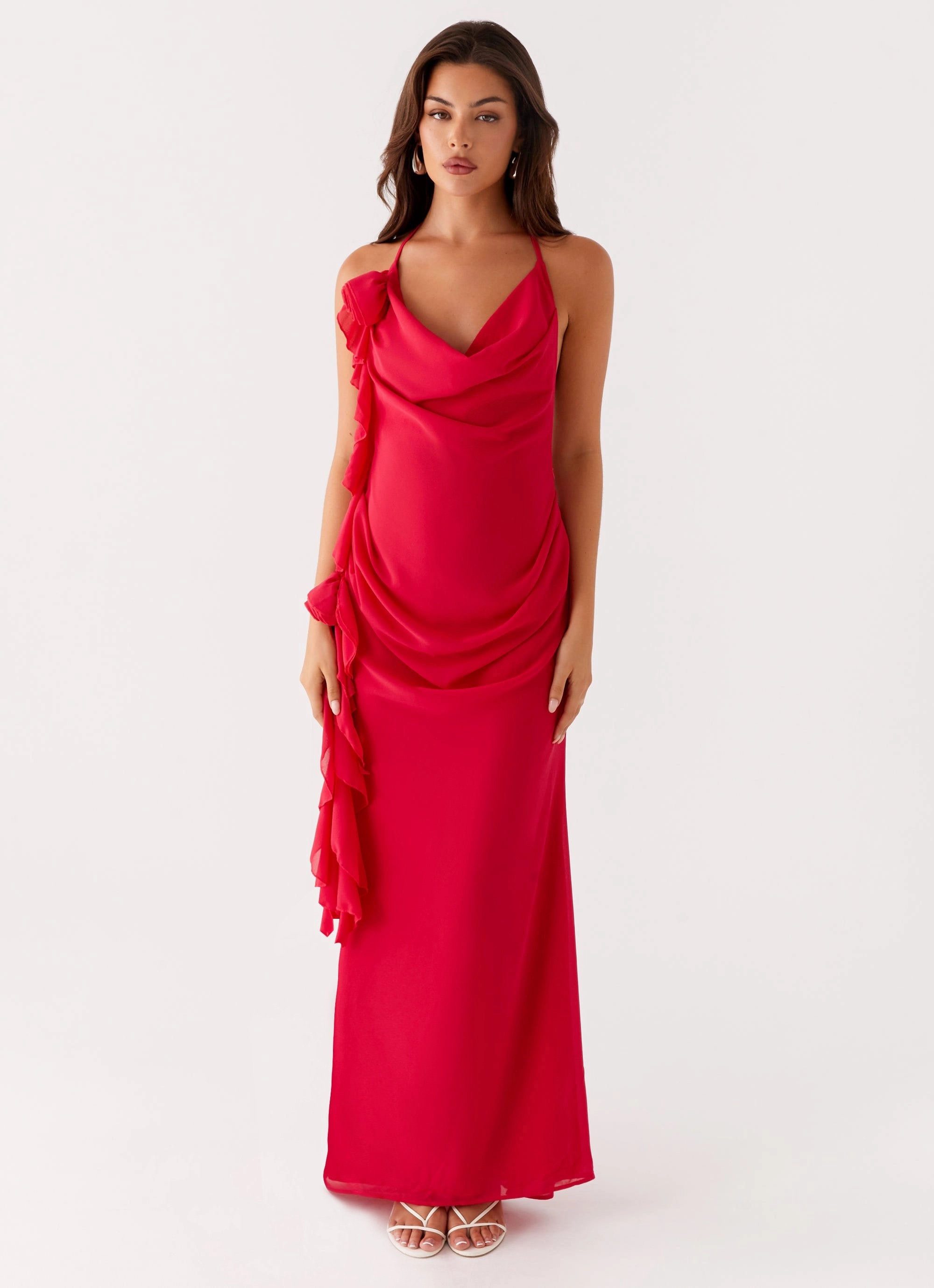 Breathable fabric Diedre Rose Strappy Maxi Dress - Raspberry