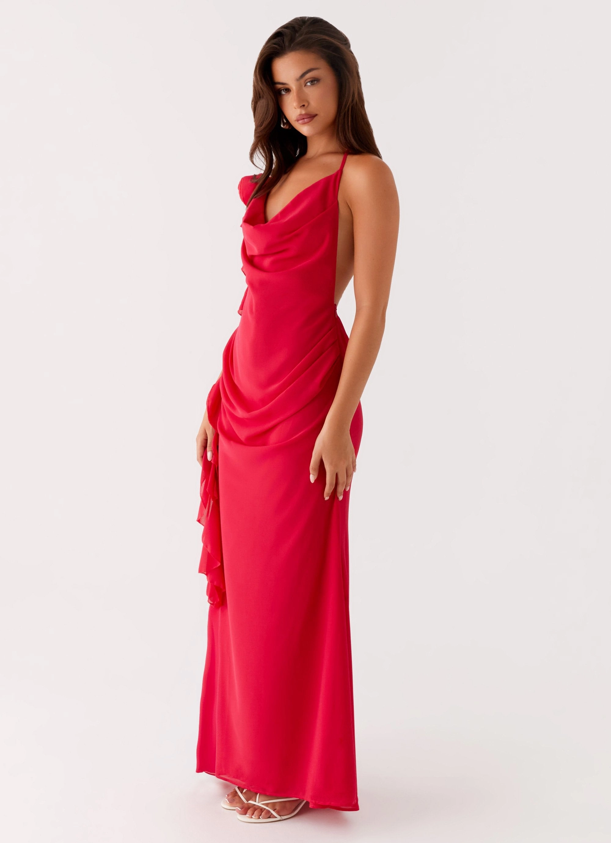 Diedre Rose Strappy Maxi Dress - Raspberry Playful design piece