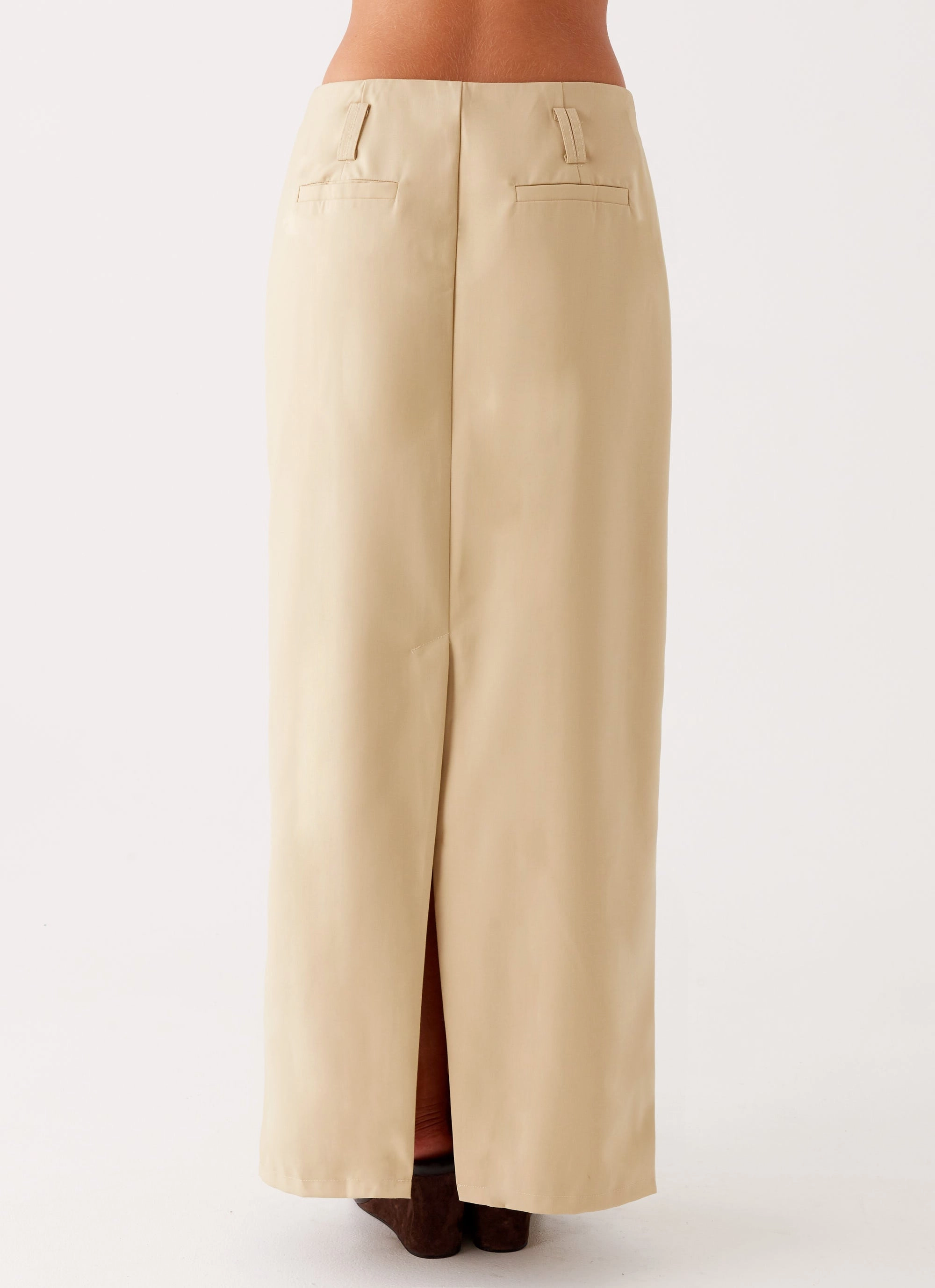 Stella Tailored Maxi Skirt - Beige Flexible Ankle Cuffs Sport Comfort Fit