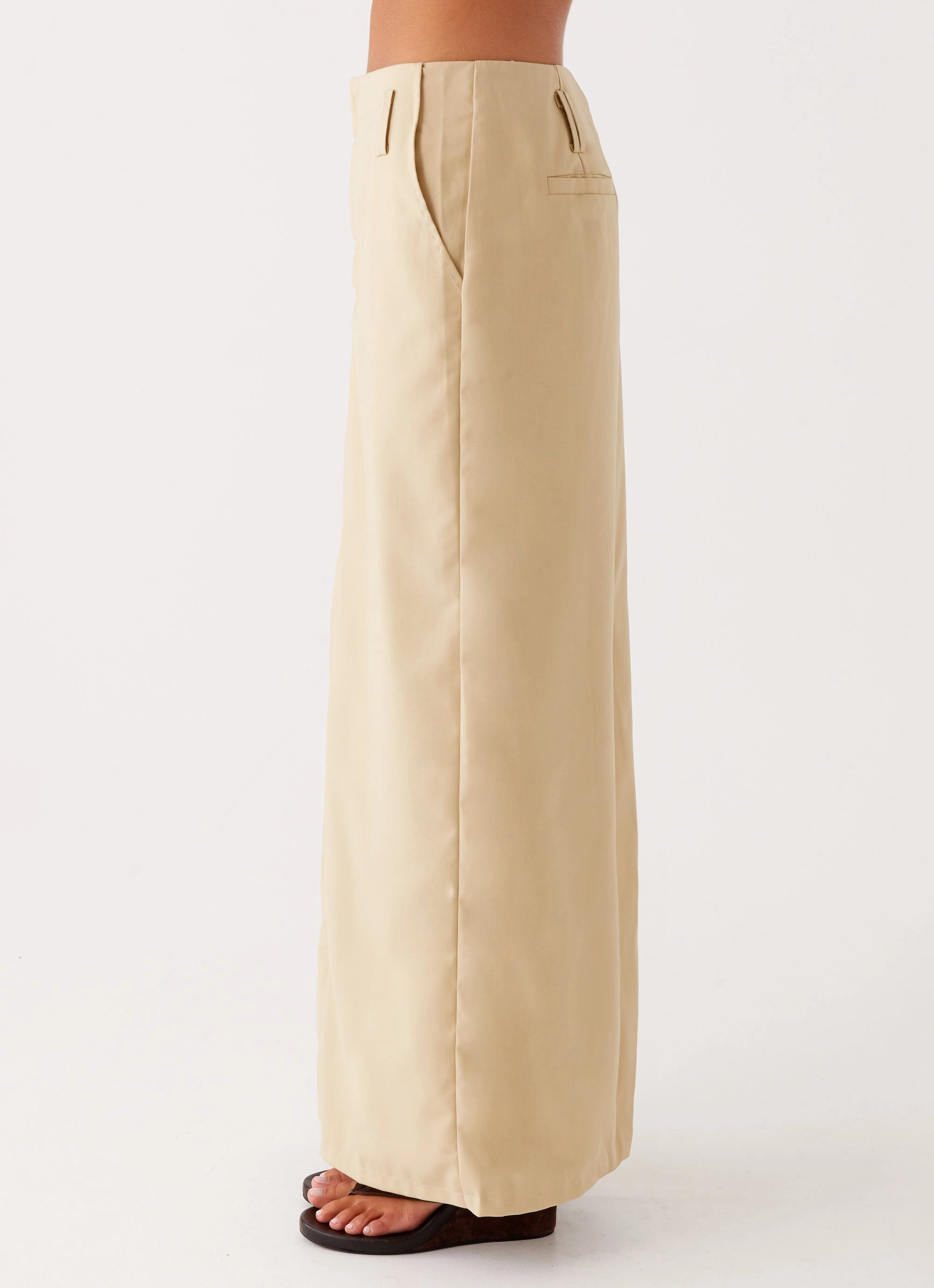 Stella Tailored Maxi Skirt - Beige Durable Construction