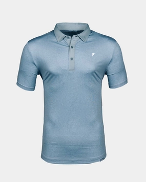 Storm Blue Maze Classic Polo Airflow Weave Pattern RibbedCuff