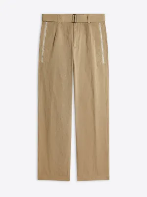 Straight belted pants