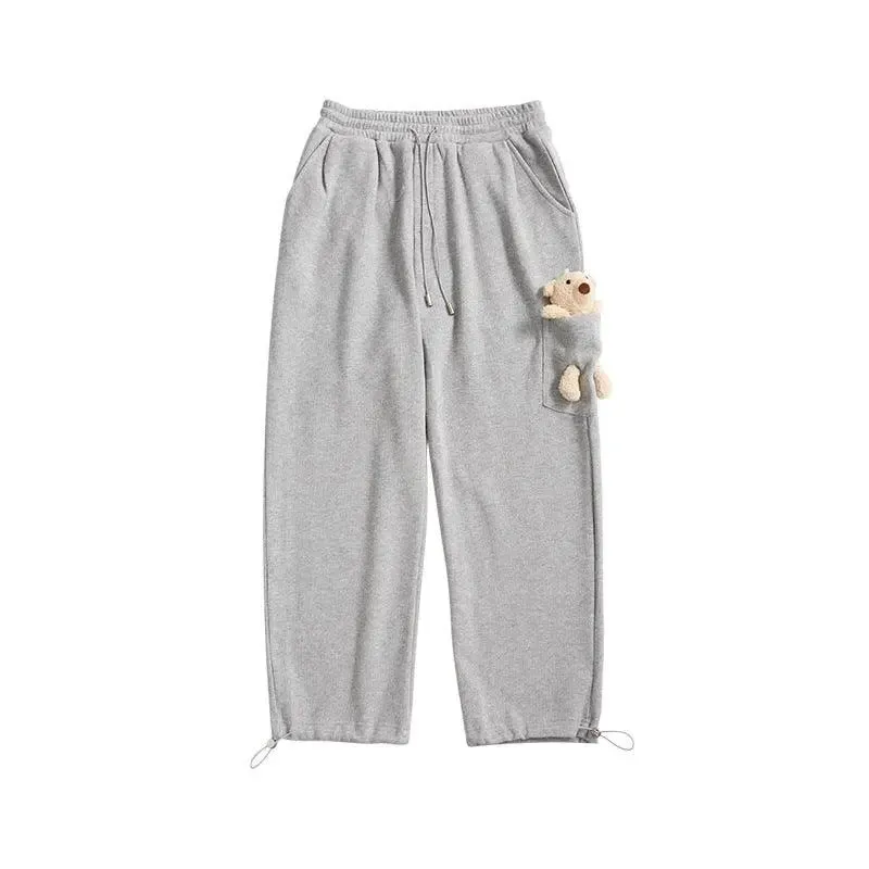 Straight Drawstring Knit Sweatpants