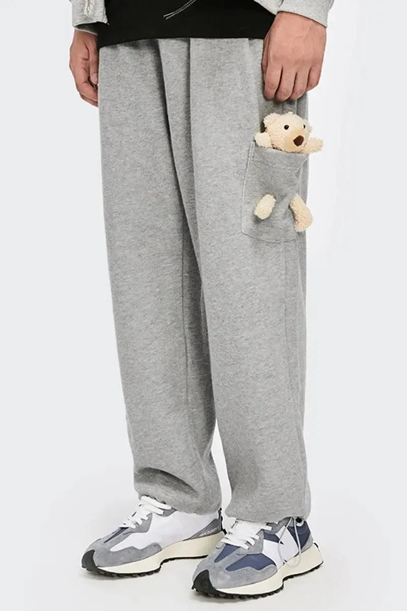 Straight Drawstring Knit Sweatpants