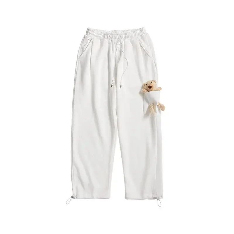 Straight Drawstring Knit Sweatpants