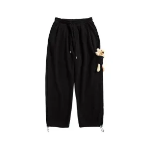 Straight Drawstring Knit Sweatpants