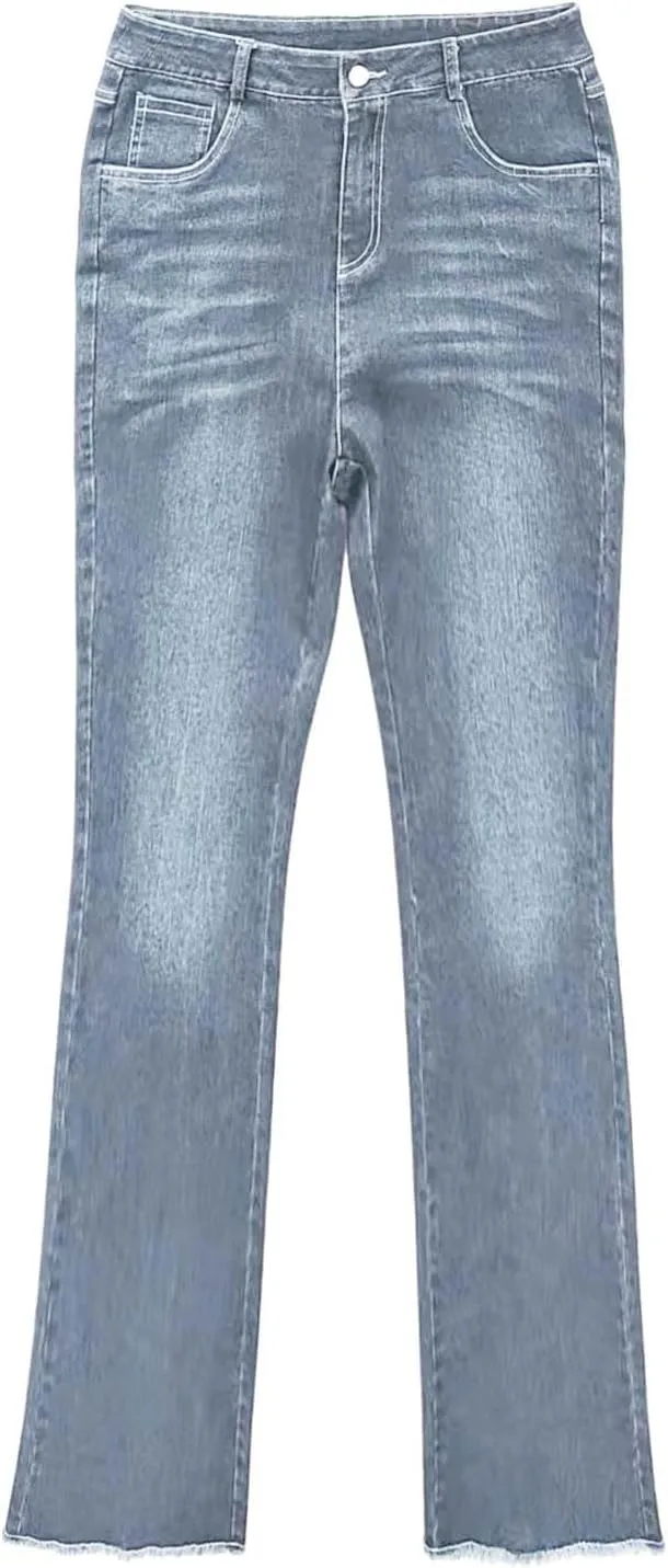 Straight Leg Stretchy Jeans Leg Jeans Loose Wide Leg Casual Pants Woman's Jeans Jeans Woman Jeans Jeans for Women