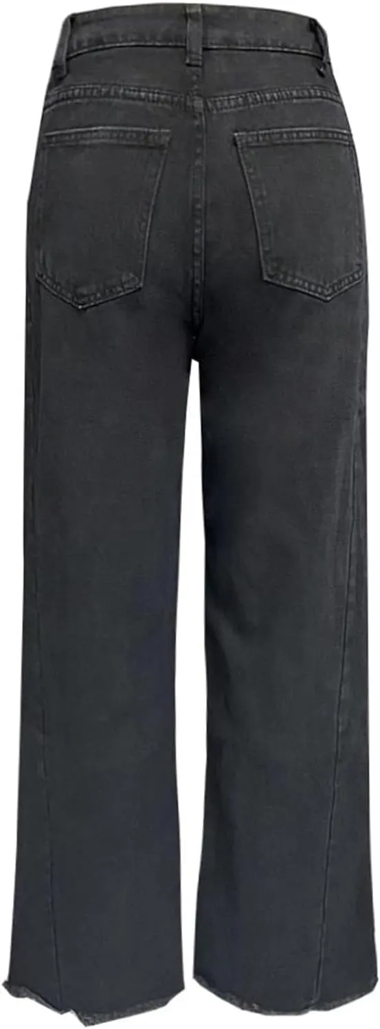 Straight Leg Stretchy Jeans Leg Jeans Loose Wide Leg Casual Pants Woman's Jeans Jeans Woman Jeans Jeans for Women
