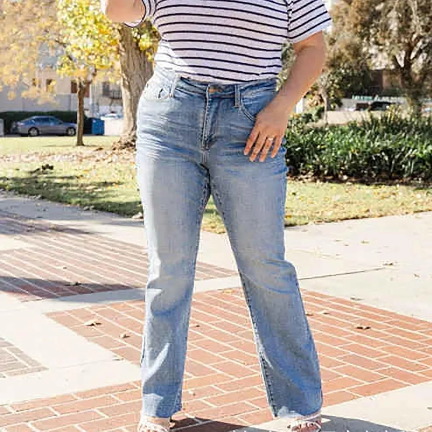 Straight Leg Stretchy Jeans Leg Jeans Loose Wide Leg Casual Pants Woman's Jeans Jeans Woman Jeans Jeans for Women