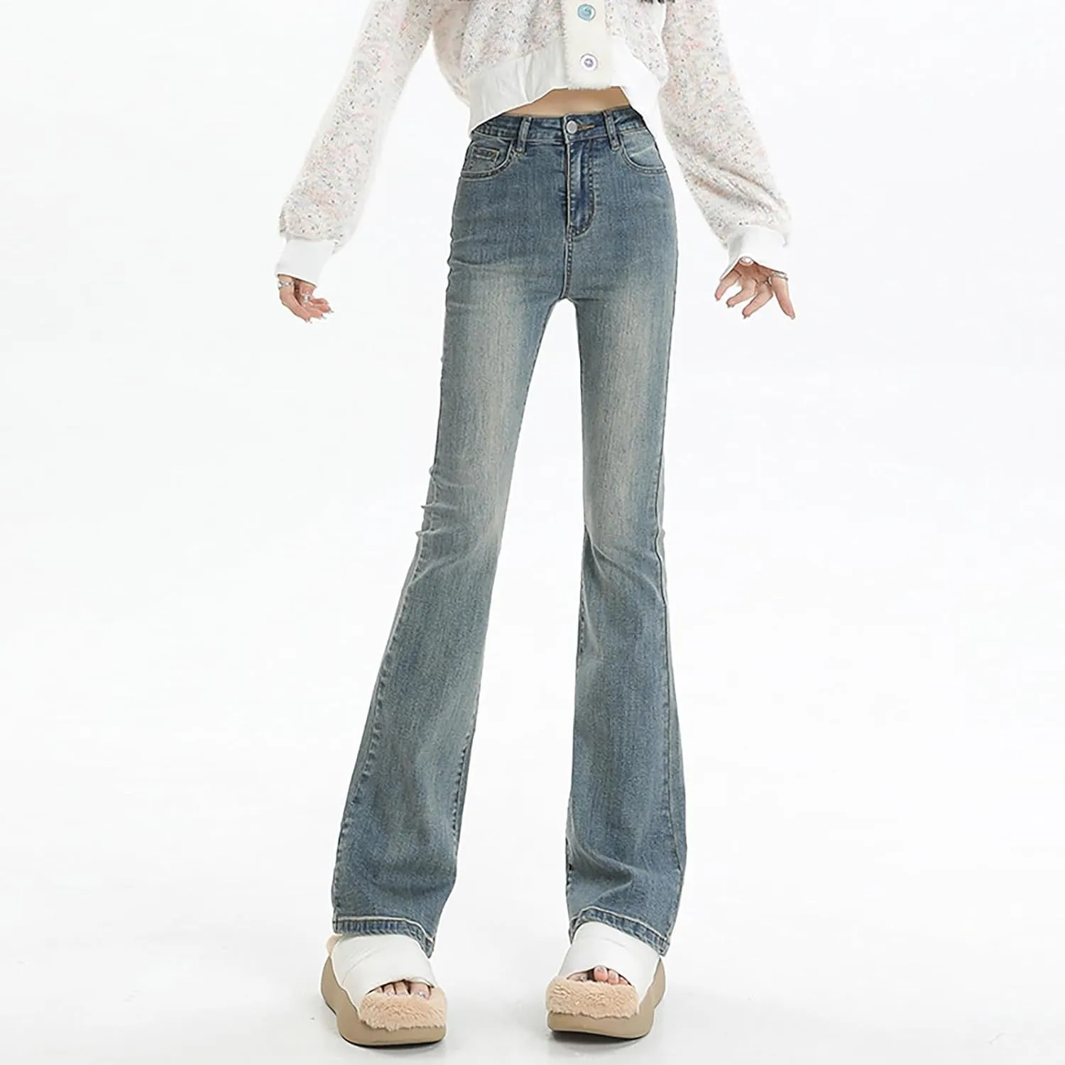 Straight Leg Stretchy Jeans Leg Jeans Loose Wide Leg Casual Pants Woman's Jeans Jeans Woman Jeans Jeans for Women