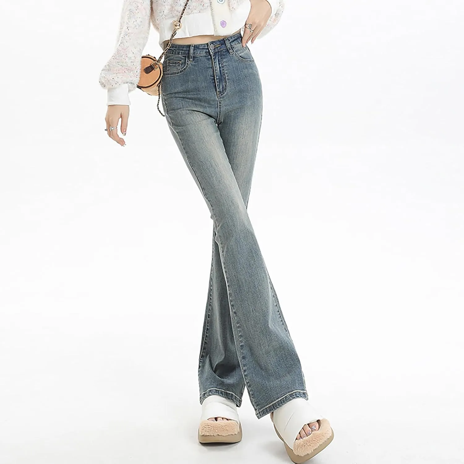 Straight Leg Stretchy Jeans Leg Jeans Loose Wide Leg Casual Pants Woman's Jeans Jeans Woman Jeans Jeans for Women