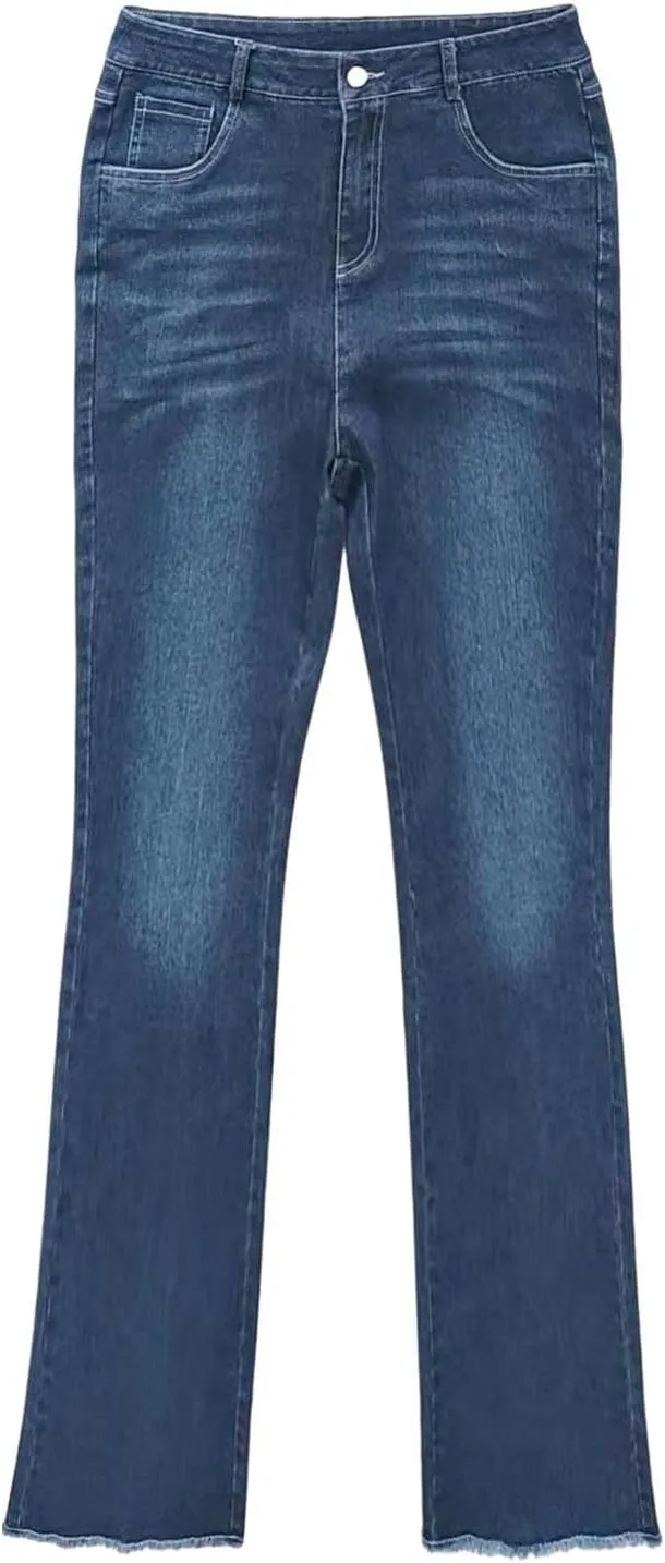 Straight Leg Stretchy Jeans Leg Jeans Loose Wide Leg Casual Pants Woman's Jeans Jeans Woman Jeans Jeans for Women
