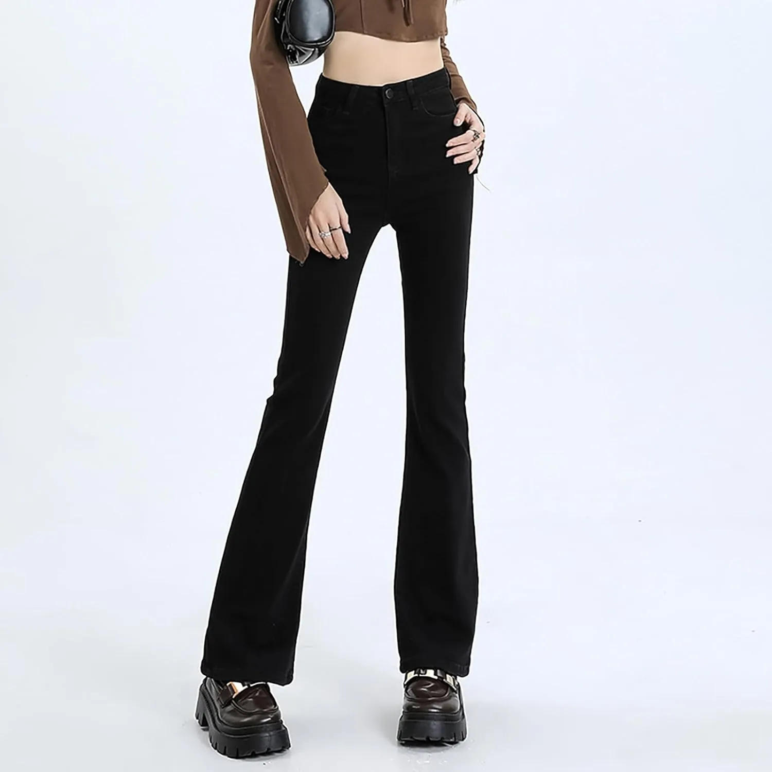 Straight Leg Stretchy Jeans Leg Jeans Loose Wide Leg Casual Pants Woman's Jeans Jeans Woman Jeans Jeans for Women