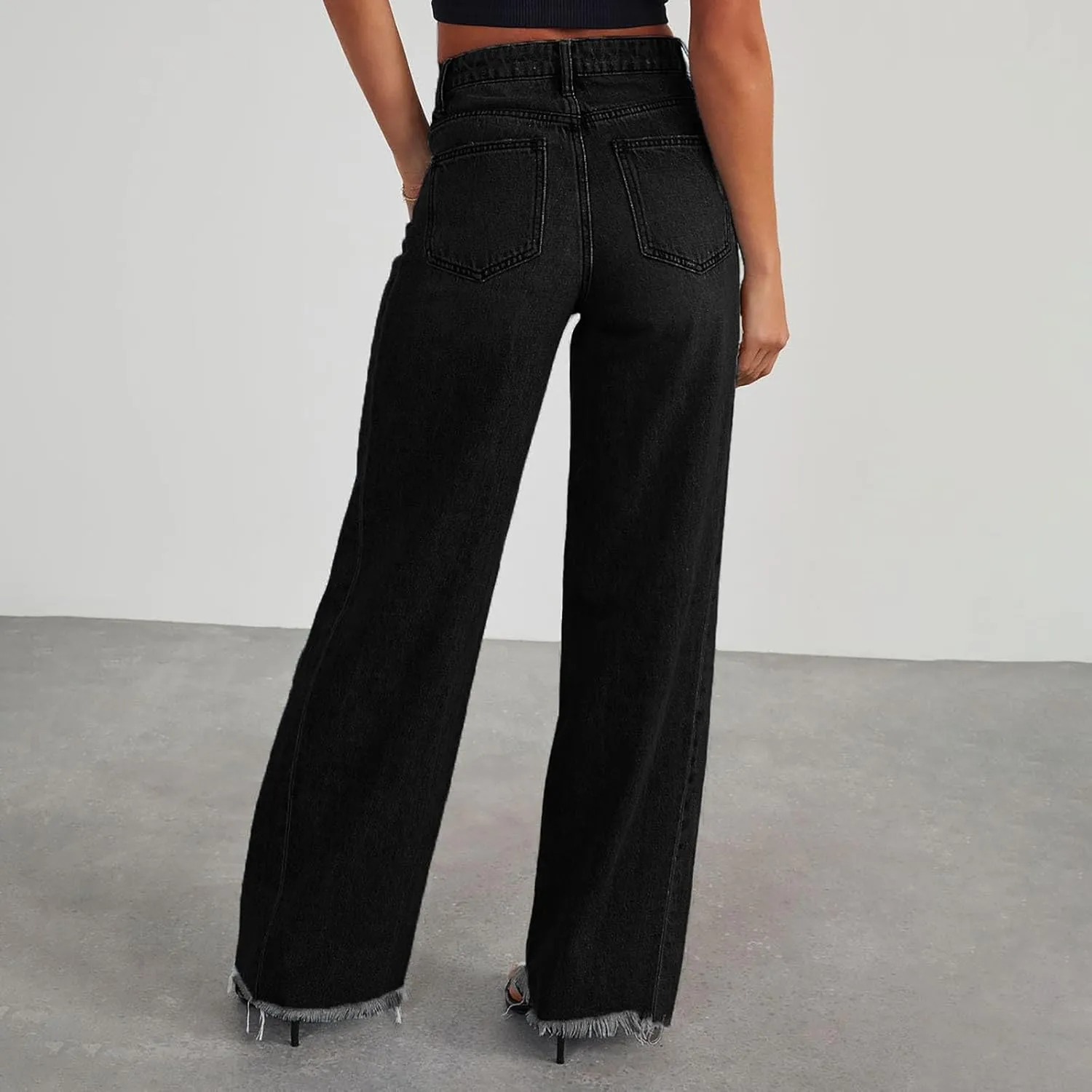 Straight Leg Stretchy Jeans Leg Jeans Loose Wide Leg Casual Pants Woman's Jeans Jeans Woman Jeans Jeans for Women