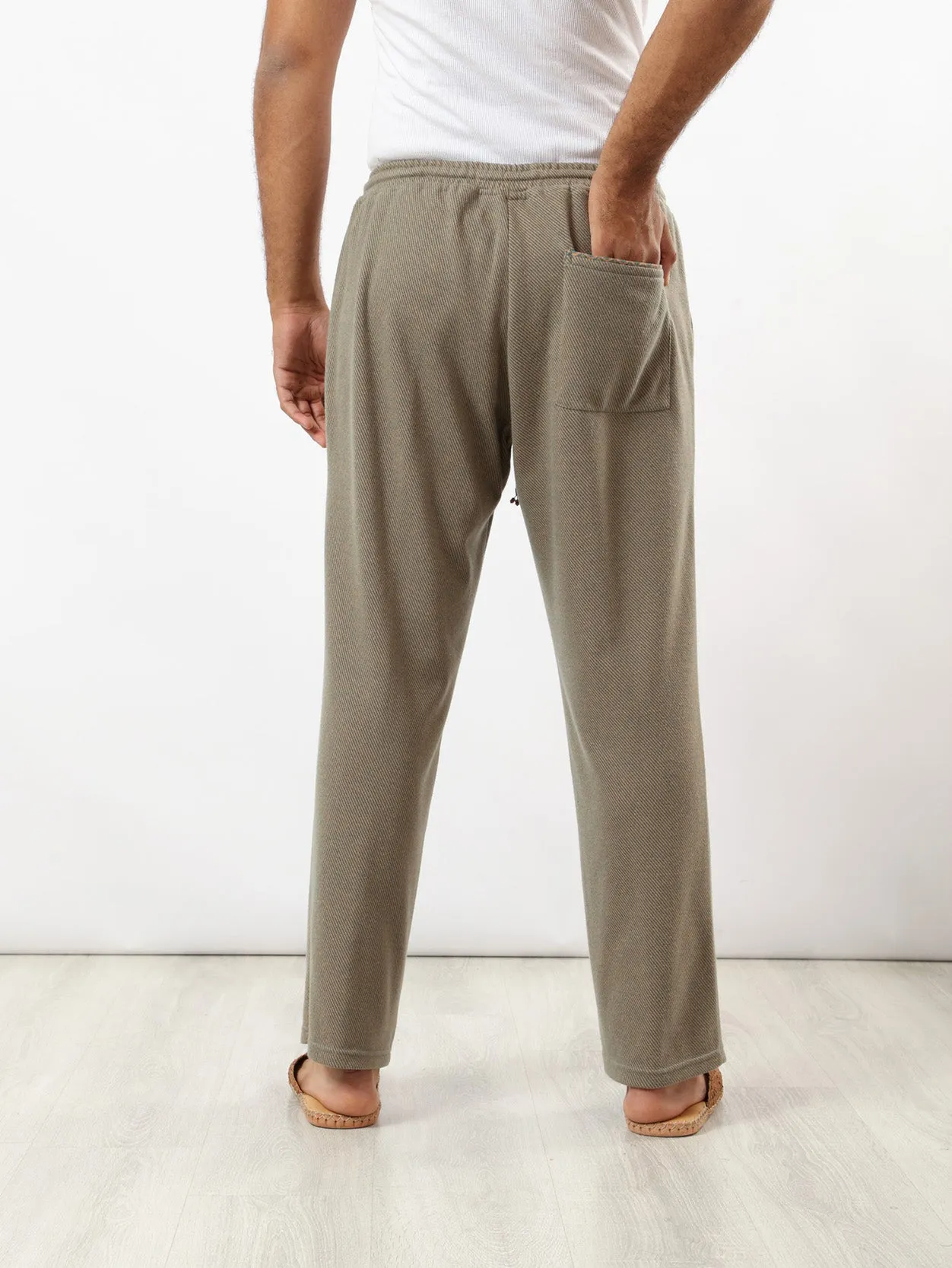 Straight patterned jacquard pants