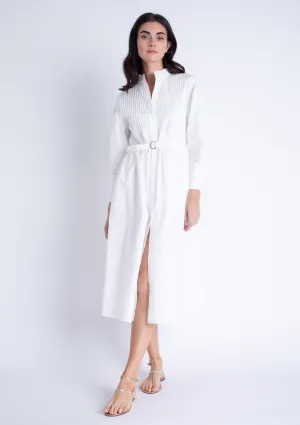 Jasmine Midi Dress - White Relaxed day dress Soft color