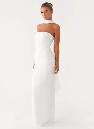 Libra Maxi Dress - White Tailored-fit