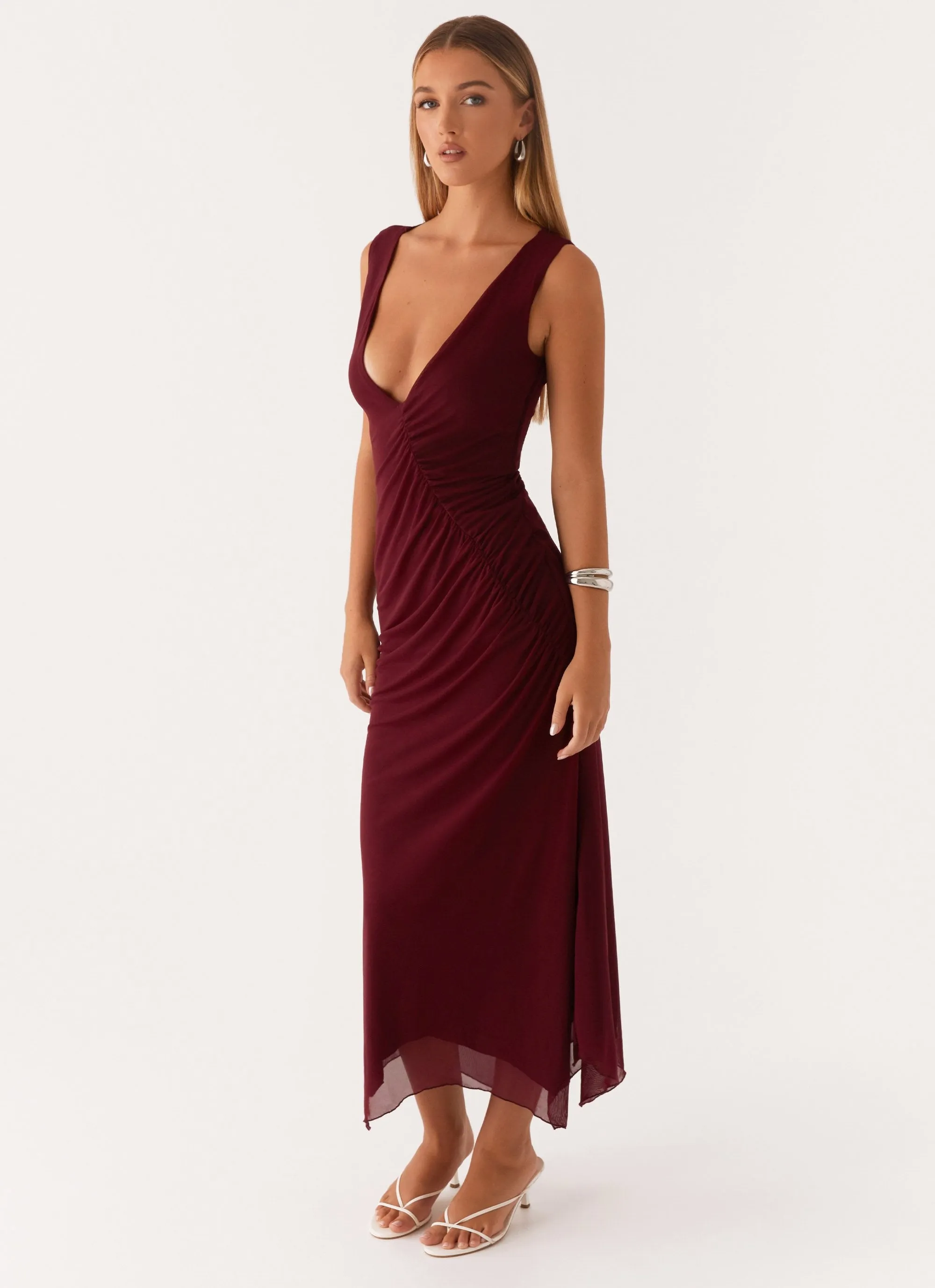 Graduation-Event Balanced Look Murphy Maxi Dress - Deep Maroon