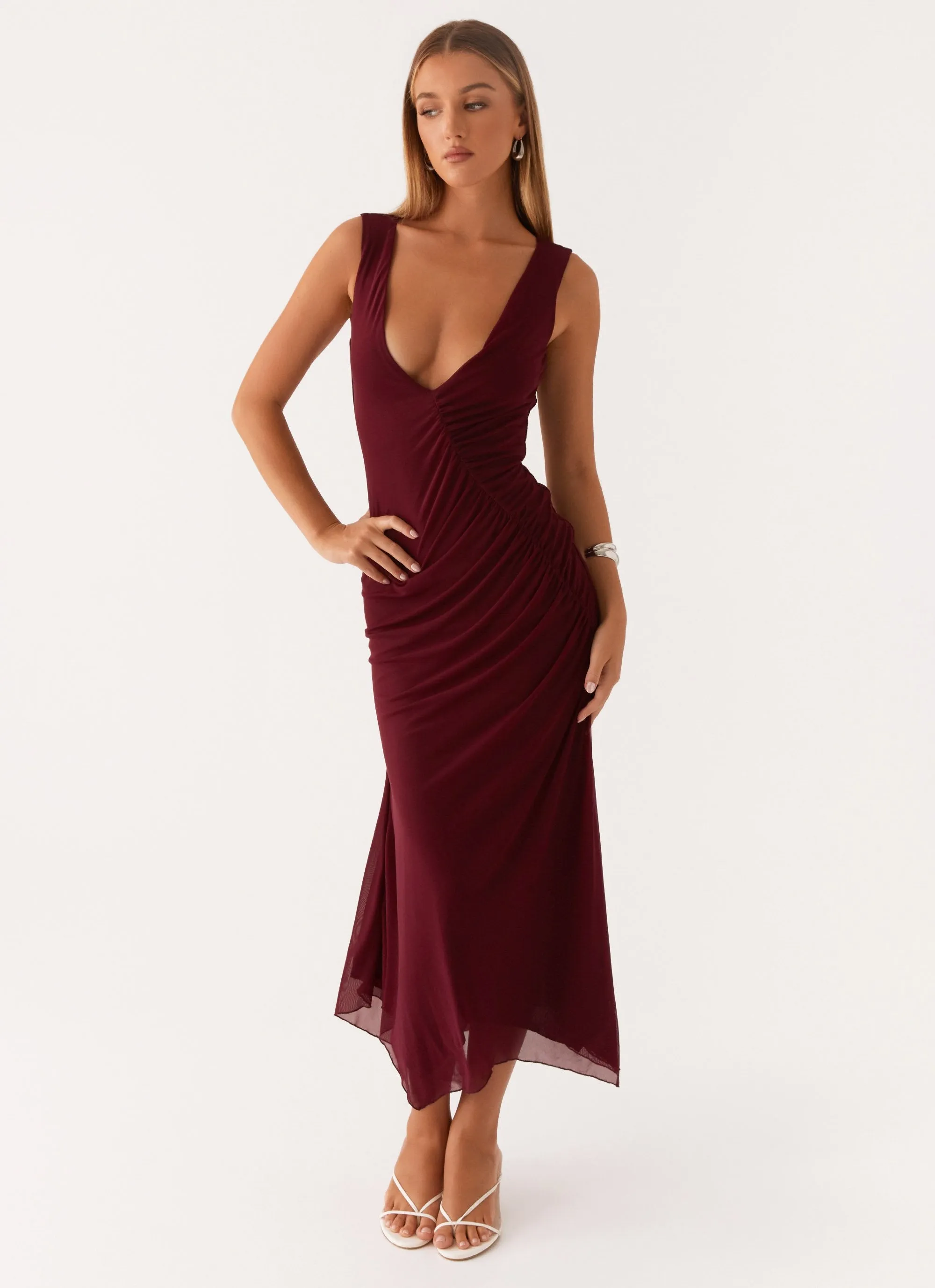 Murphy Maxi Dress - Deep Maroon City Casual