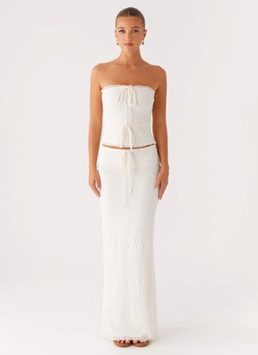 Blakely Maxi Skirt - Ivory NonIrritatingStitching Anti Static Fabric