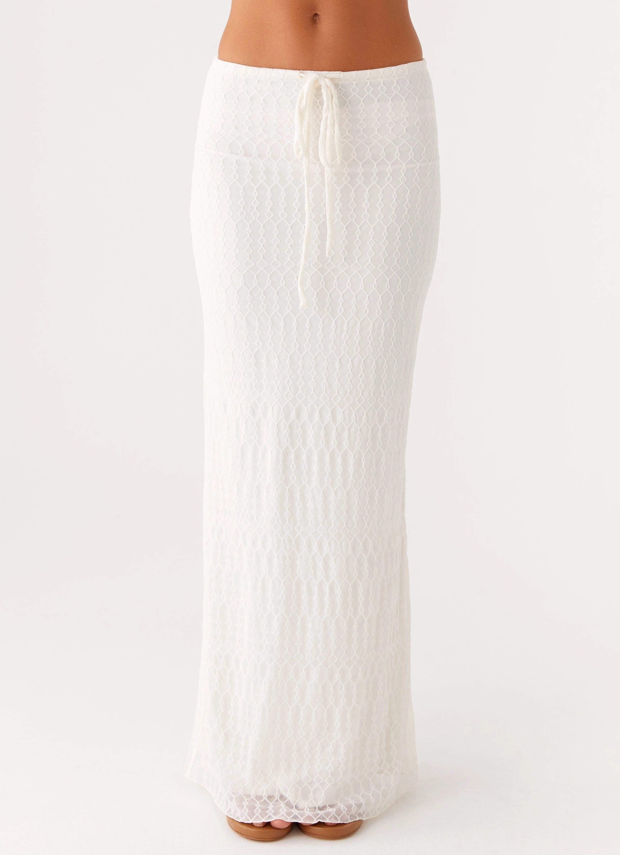 Soft Texture Stretch Ready Blakely Maxi Skirt - Ivory