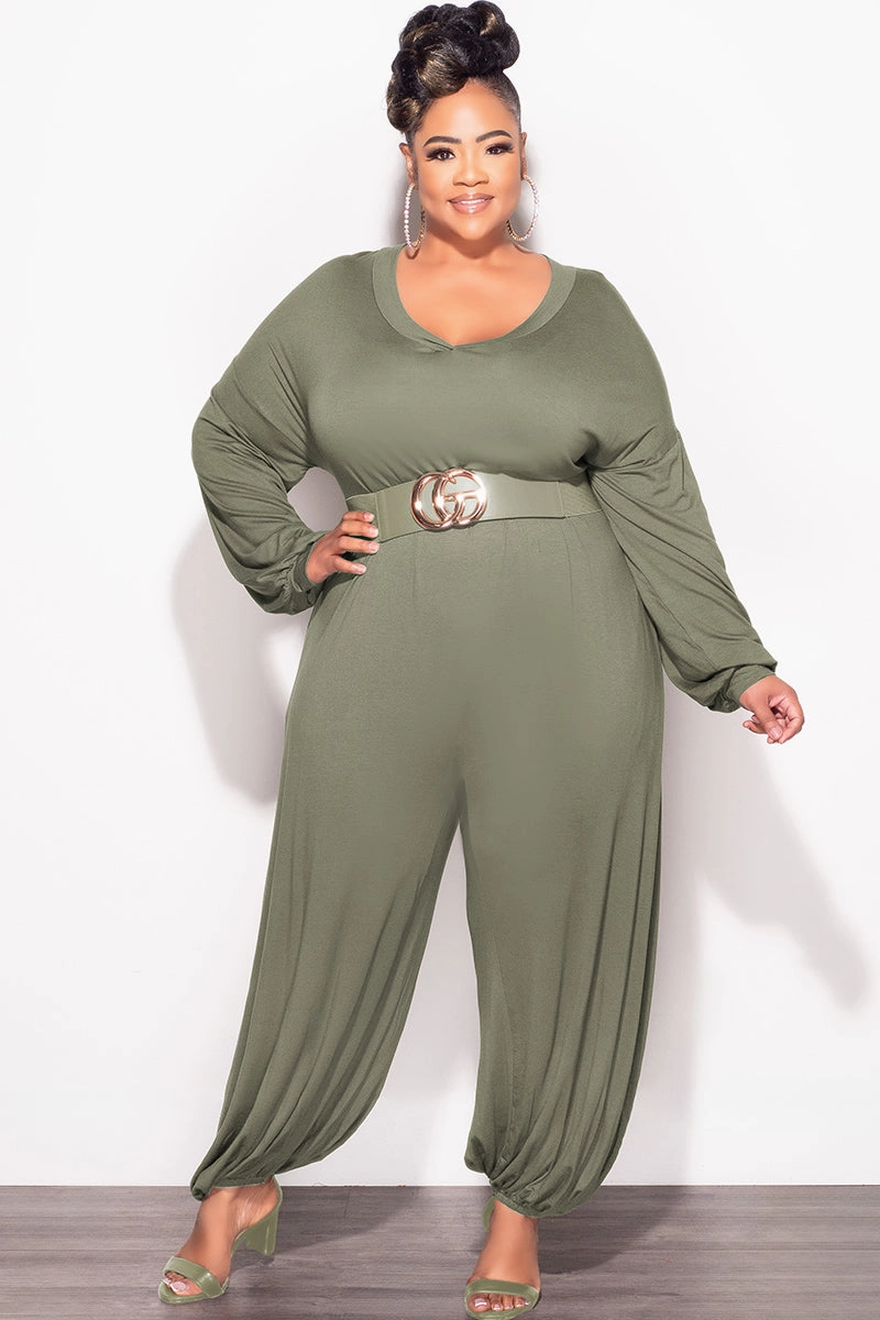 Commuter Fit Sporty Fit Final Sale Plus Size Loose Fit Jumpsuit in Green
