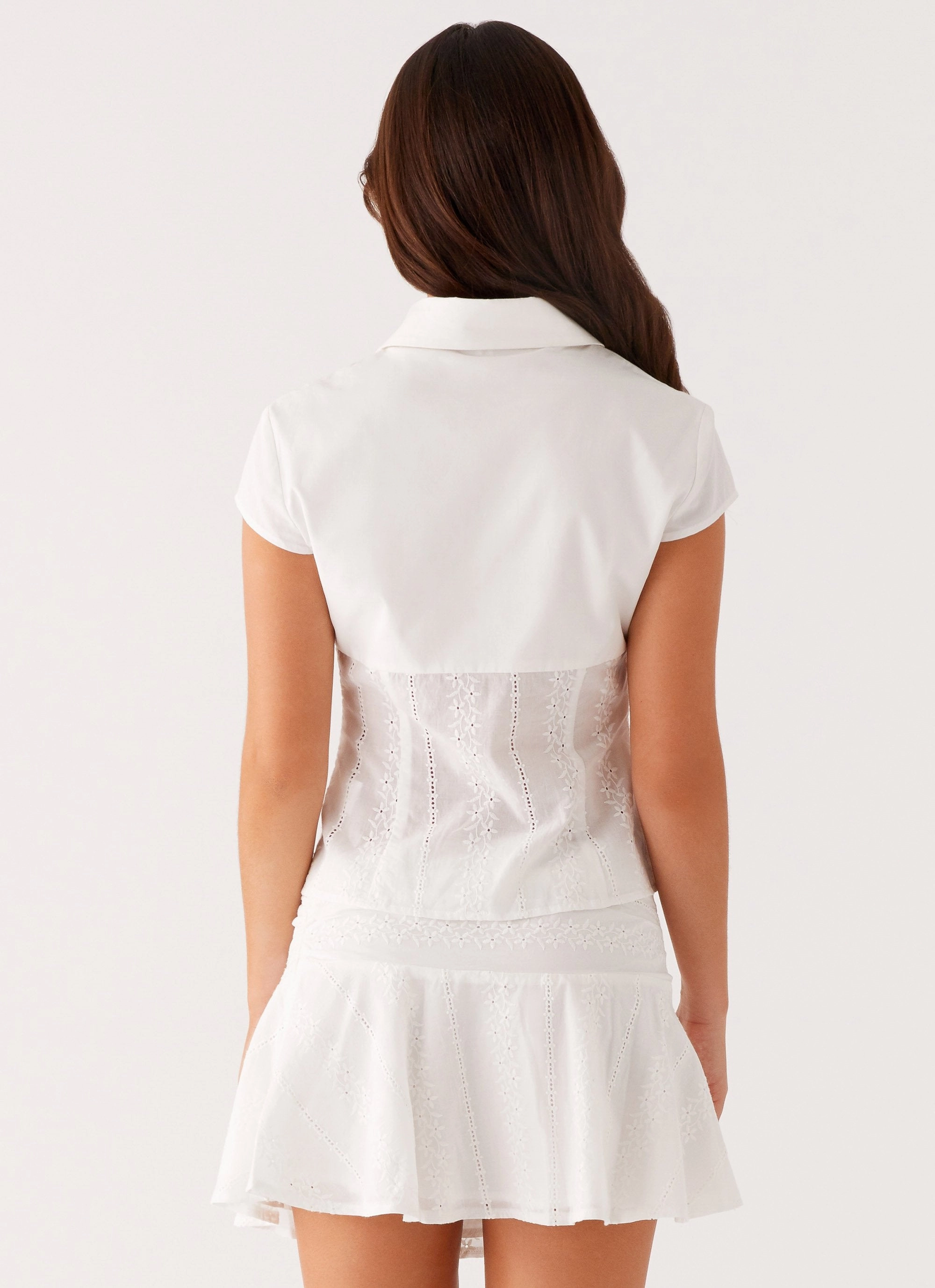 Erasable Logo Patch Devoted Mini Skirt - White