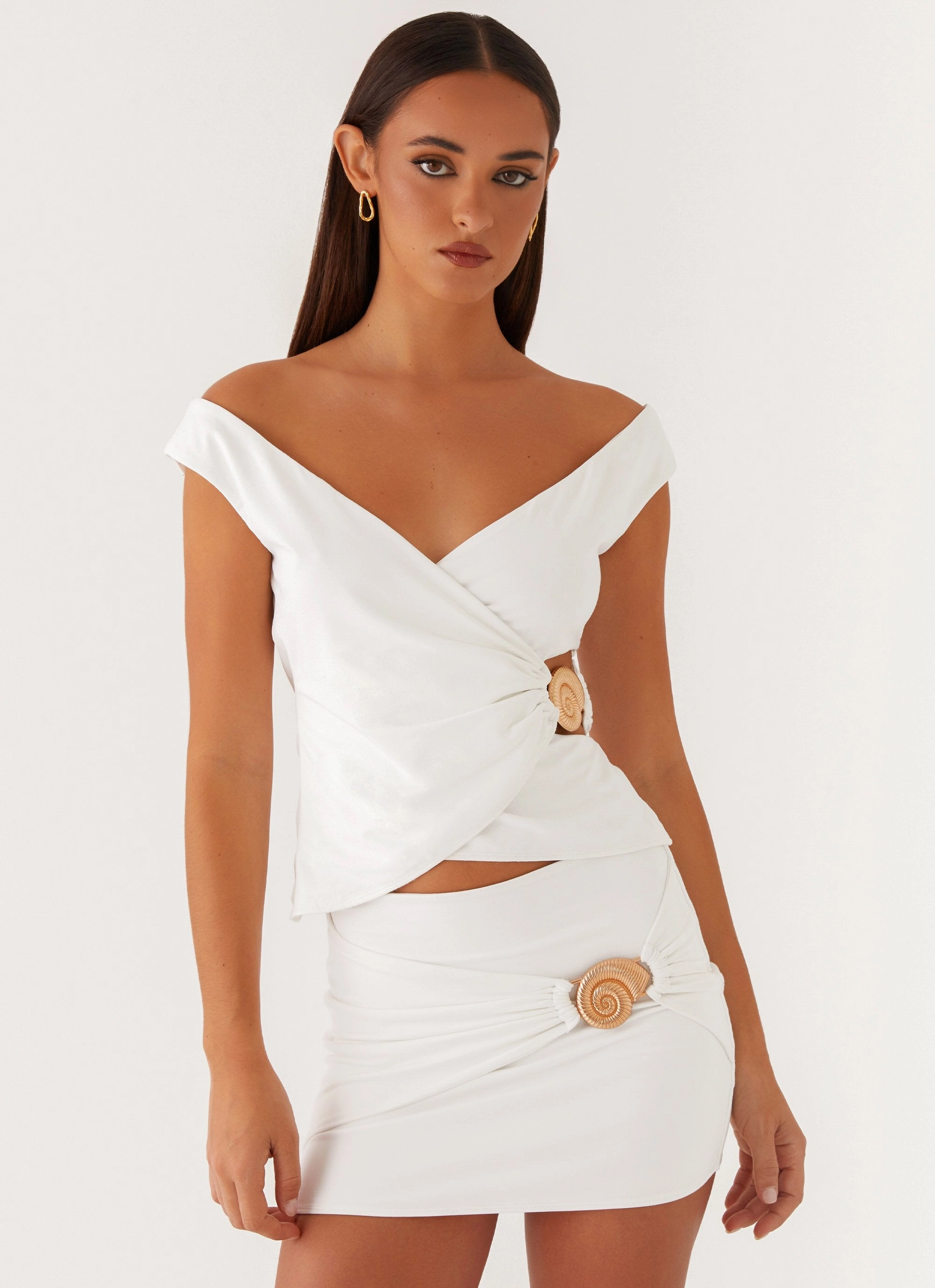 Soft and Light Shoreline Mini Skirt - White