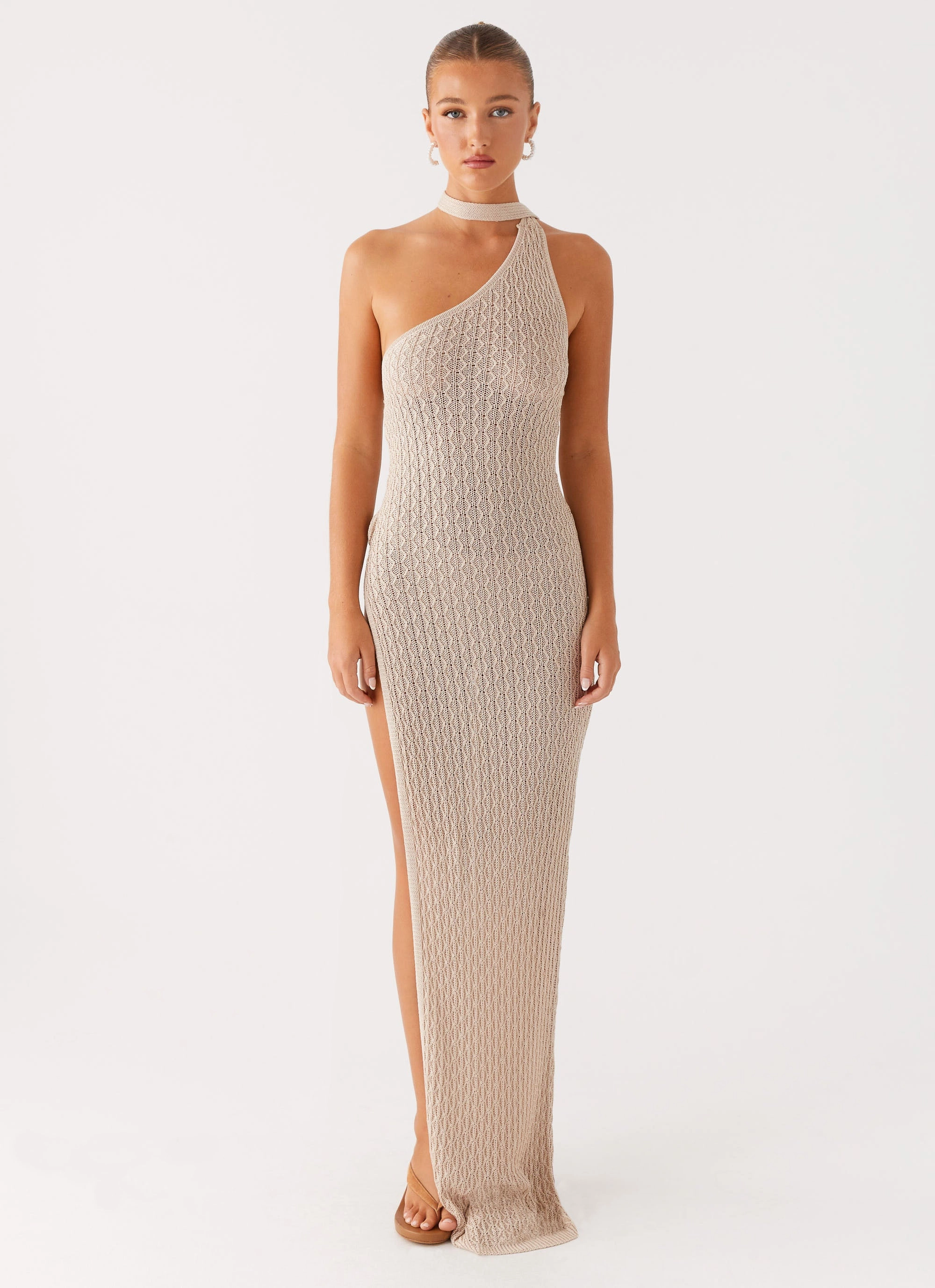Carryn Knit Maxi Dress - Beige Simplistic Mood