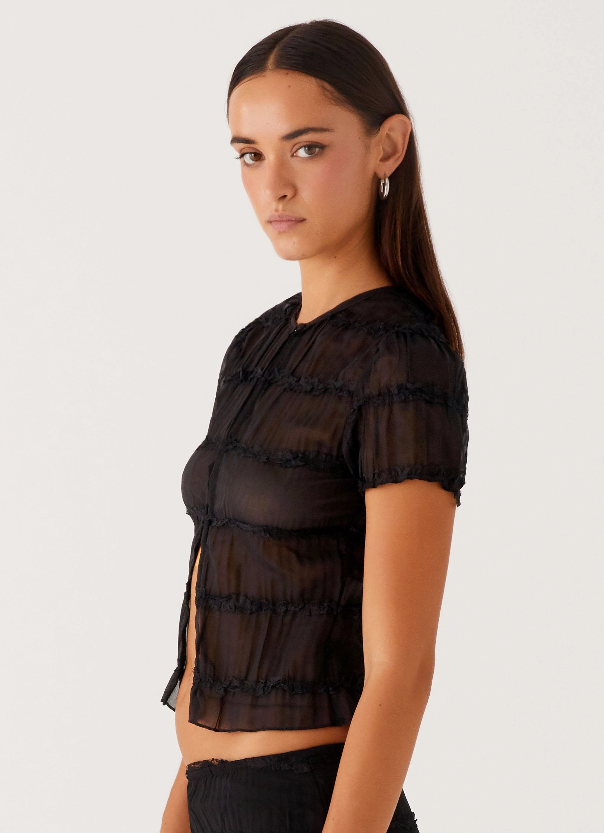 Smooth Interior Lining Cozy Cardigan Daydreaming Top - Black