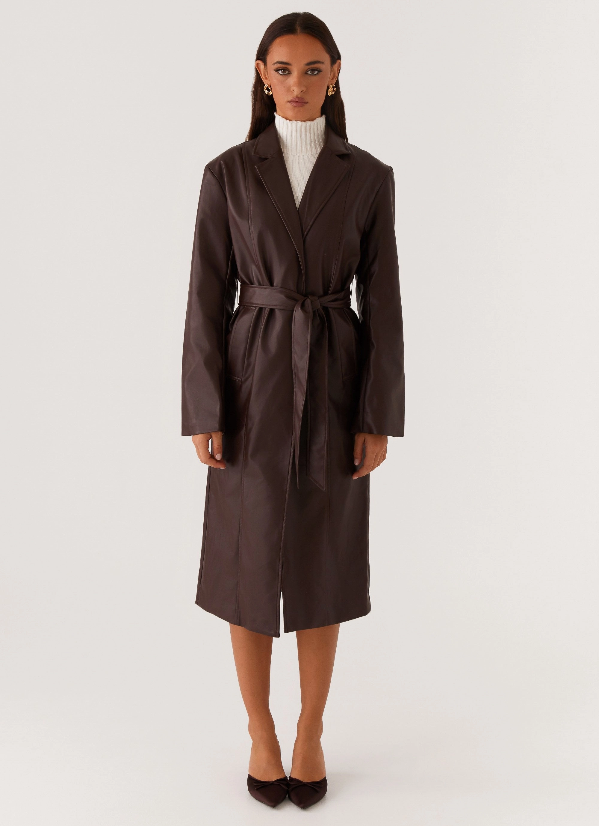 Dixie Trench Coat - Chocolate Neutral Fit Design
