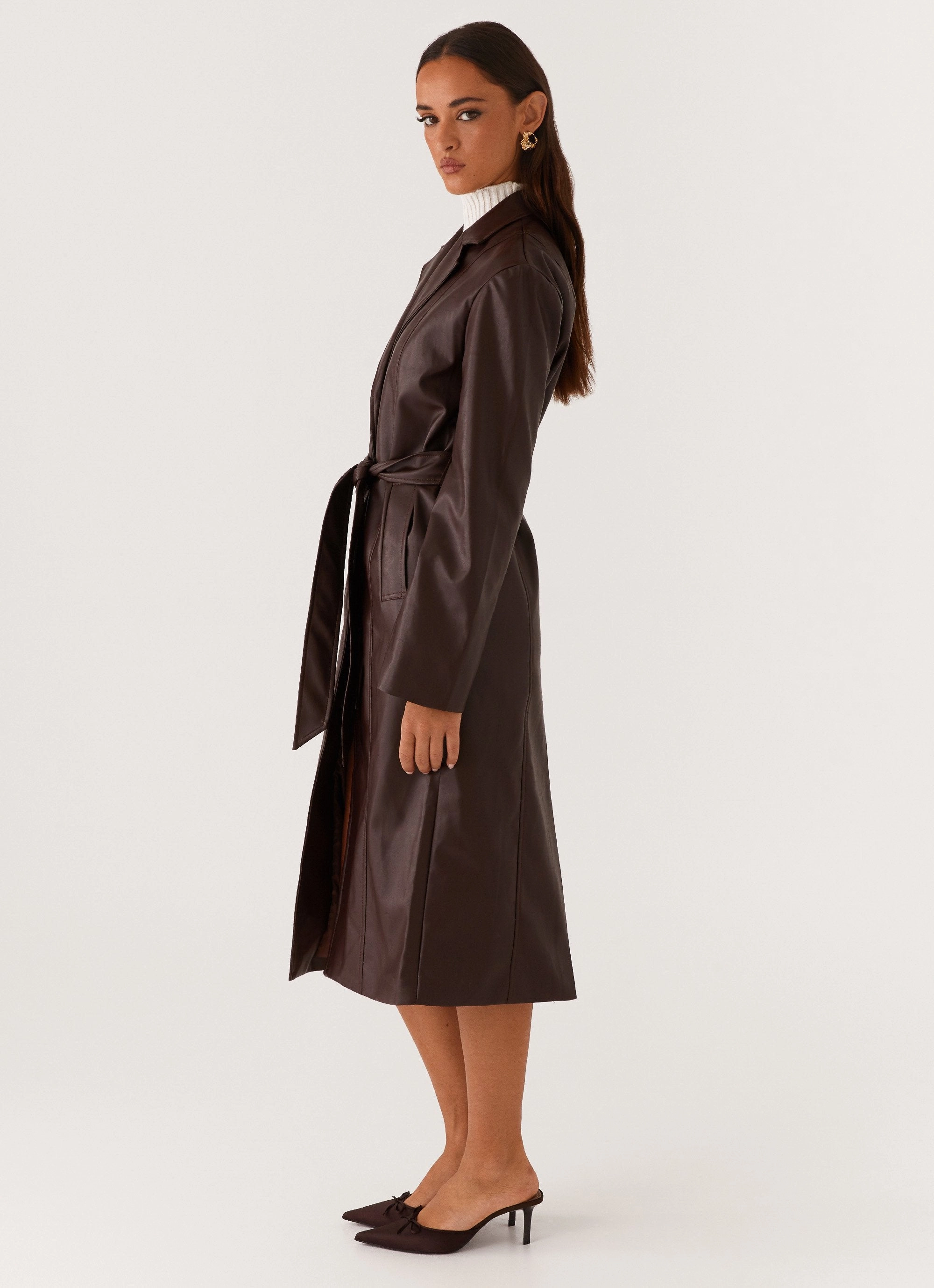 Dixie Trench Coat - Chocolate Flexible Daily Fit