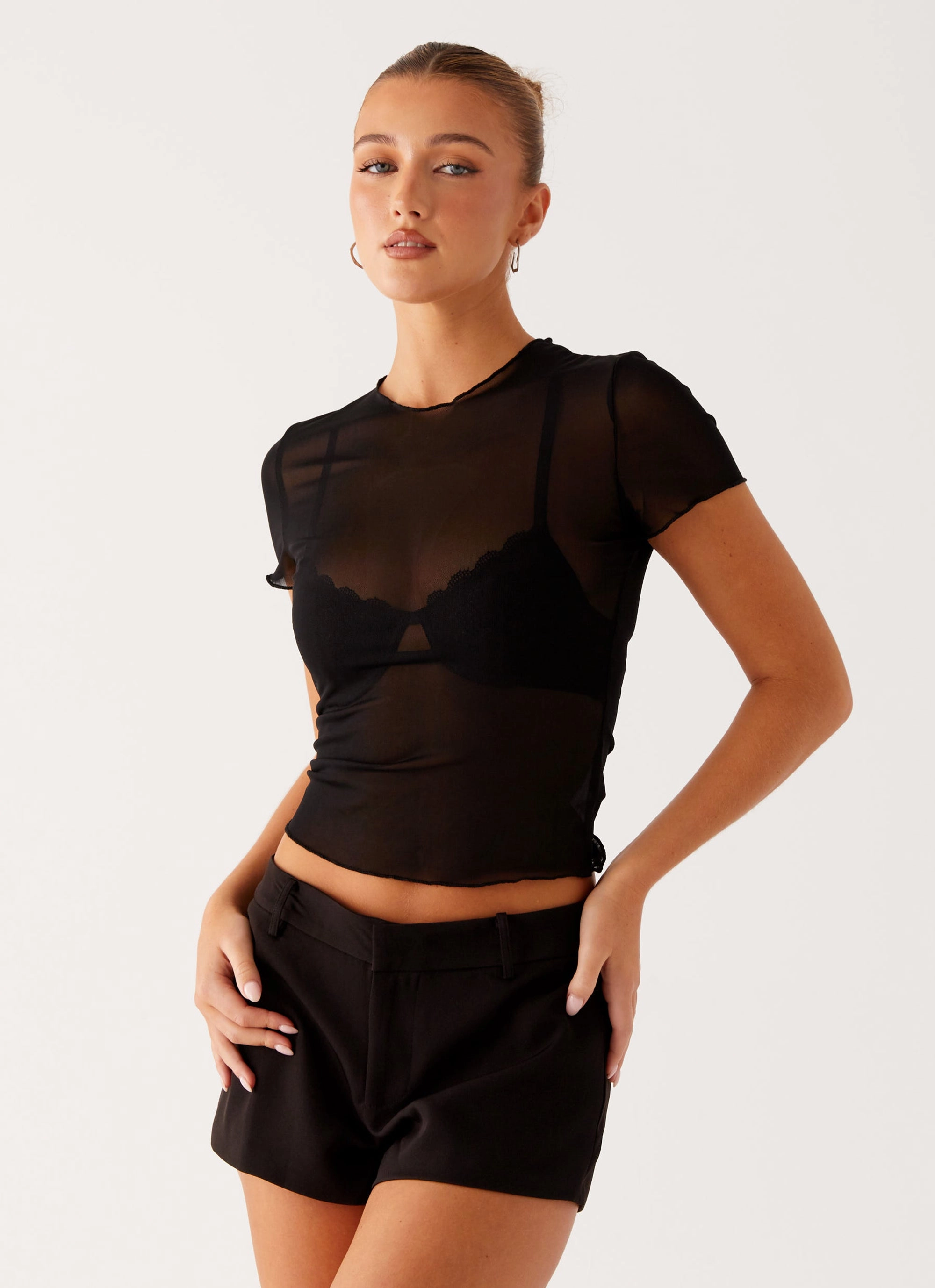Summer Dress Trendy Shirt Dalton Mesh T-Shirt - Black